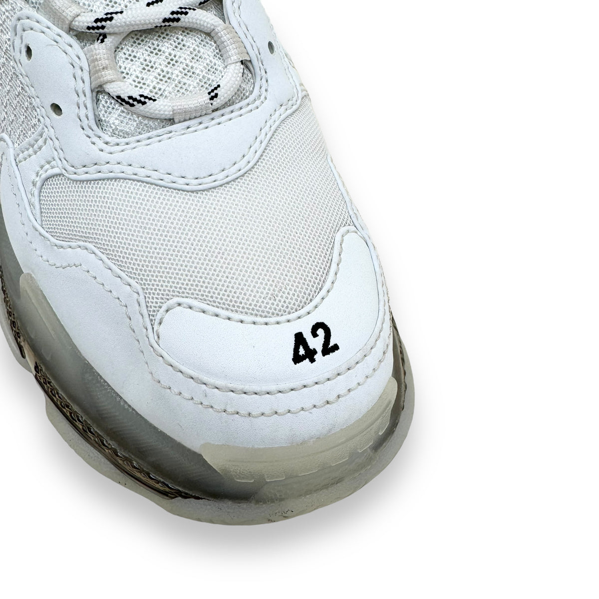 BALENCIAGA TRIPLE S CLEAR SOLE SNEAKER WHITE UK8