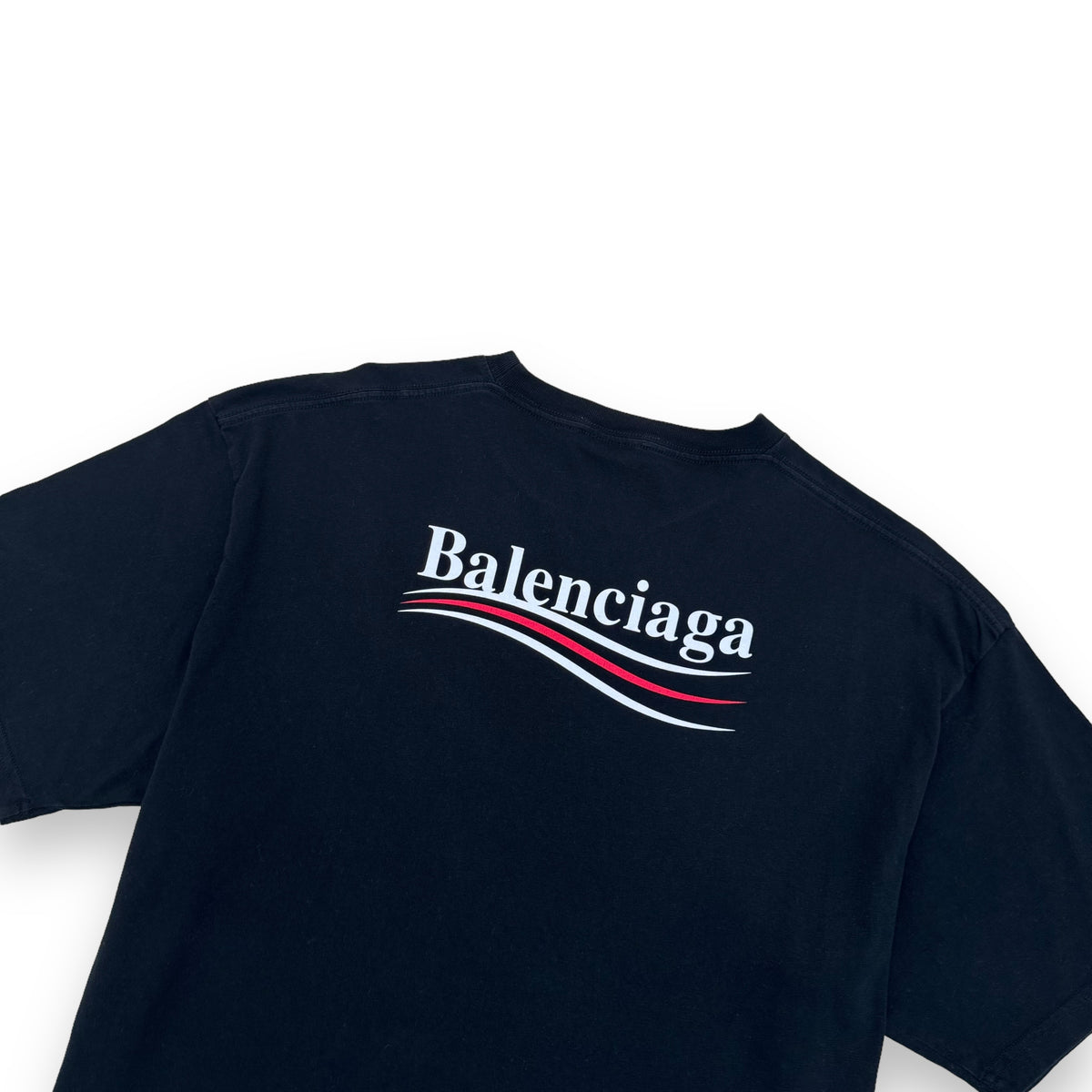 BALENCIAGA POLITICAL LOGO T-SHIRT BLACK M