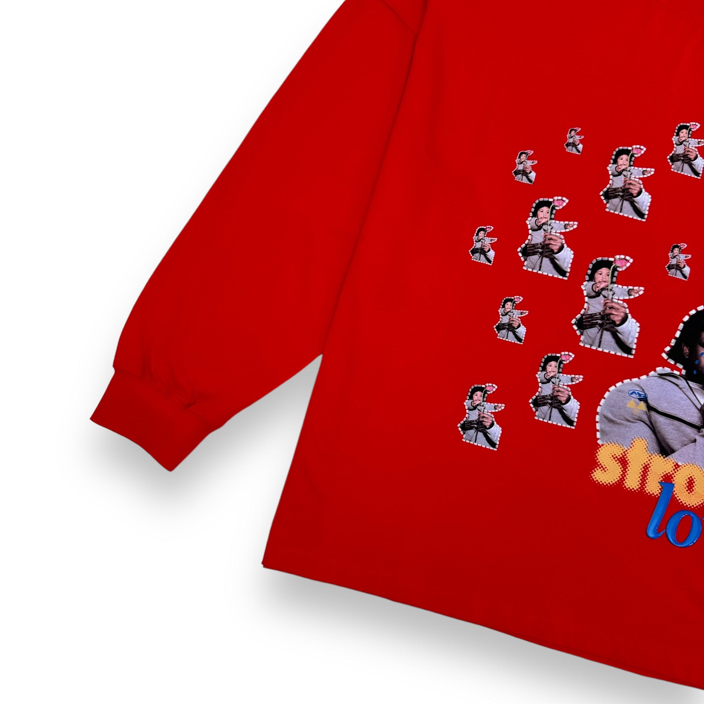 MARTINE ROSE OVERSIZED LONG SLEEVE T-SHIRT RED XL