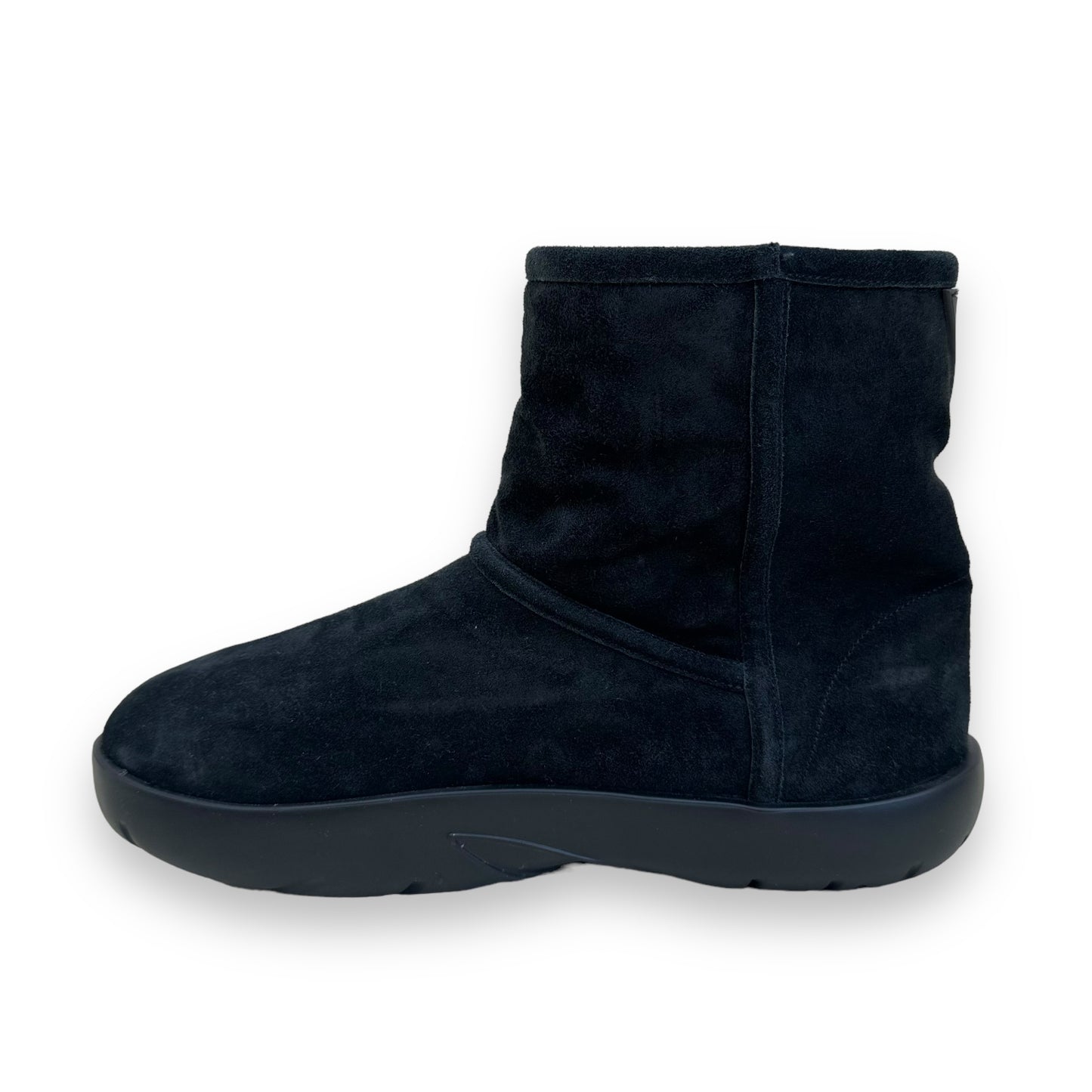 BOTTEGA VENETA SNAP ANKLE SHEARLING LINED BOOTS BLACK UK10