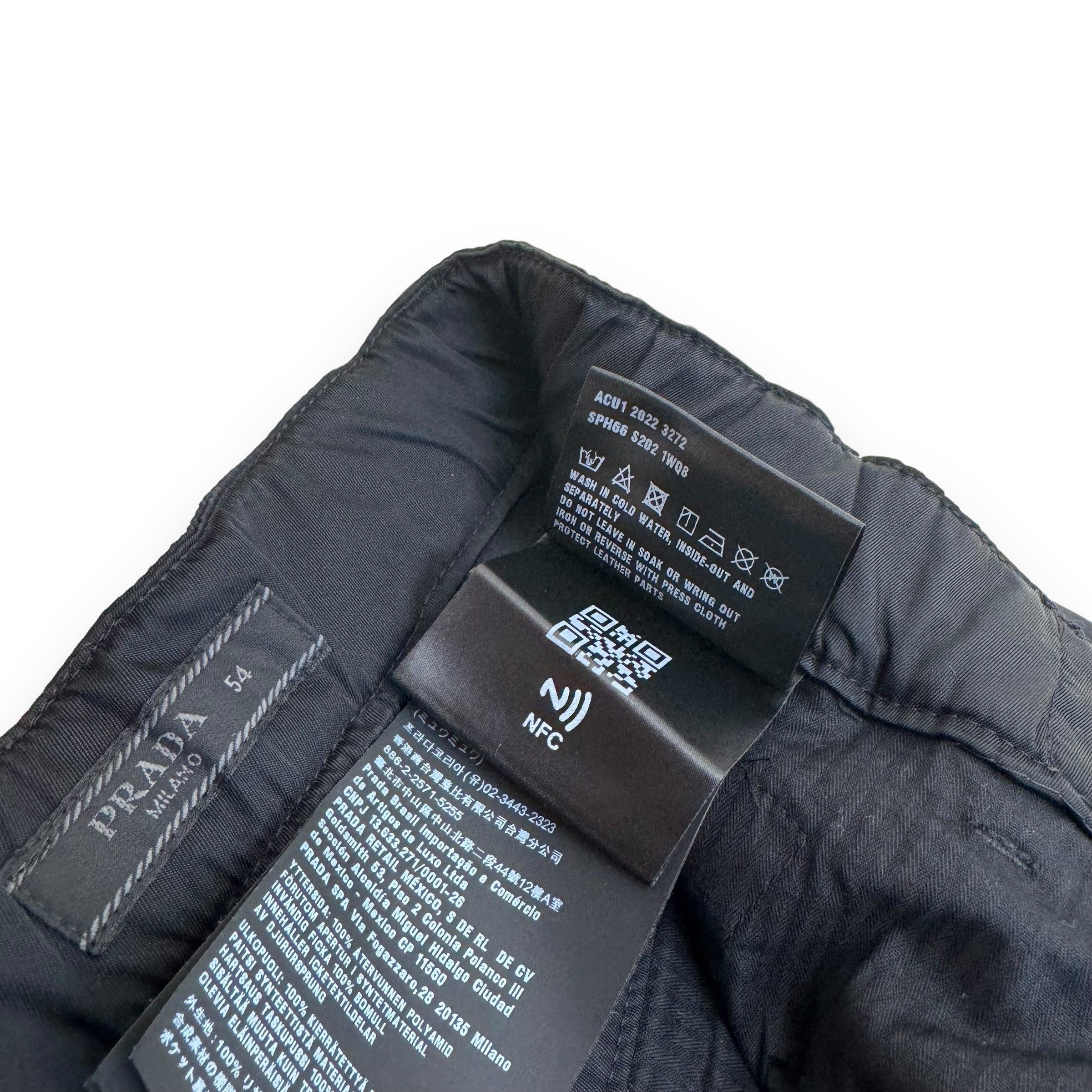 PRADA RE-NYLON GABARDINE TROUSERS BLACK XL