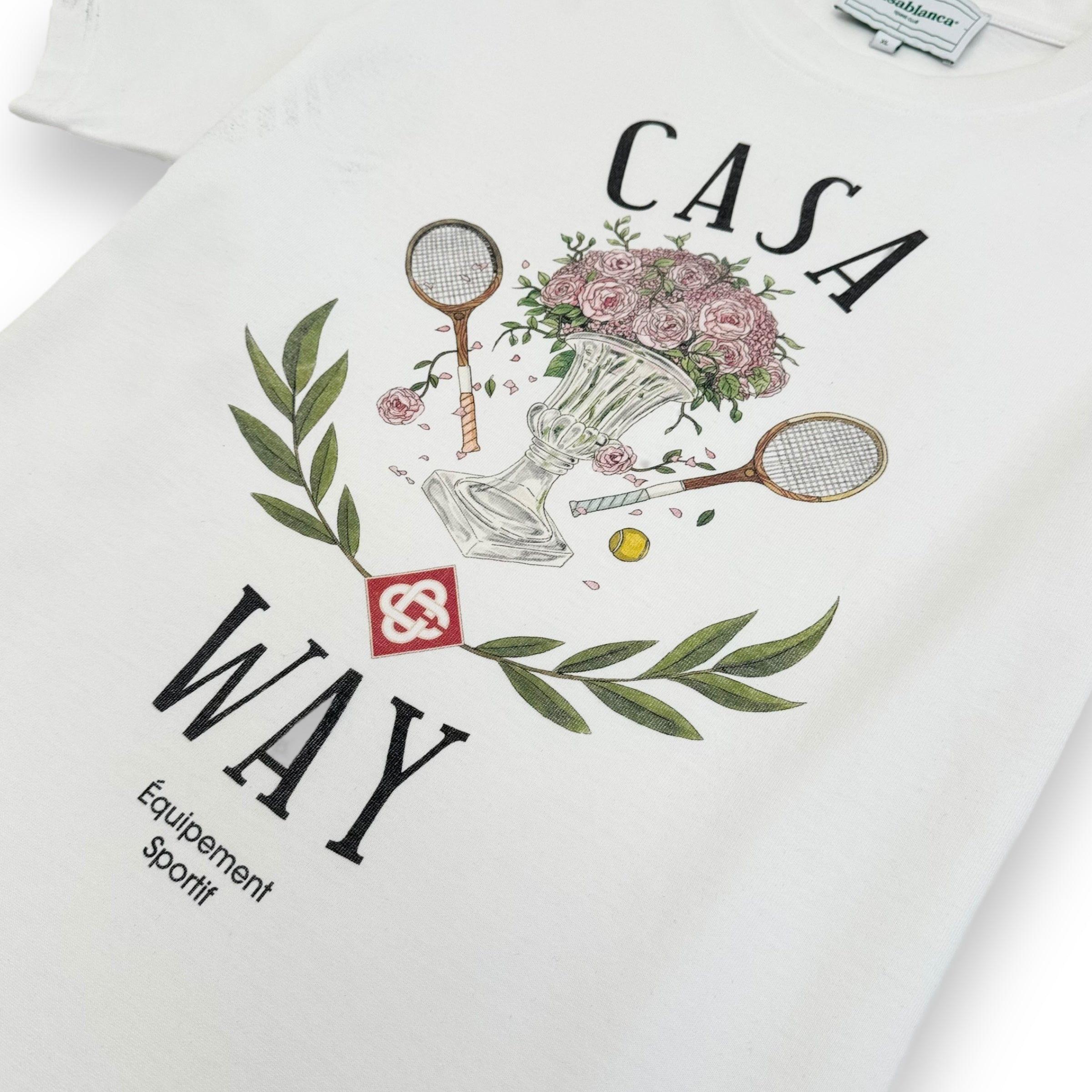 CASABLANCA TENNIS T-SHIRT WHITE XL