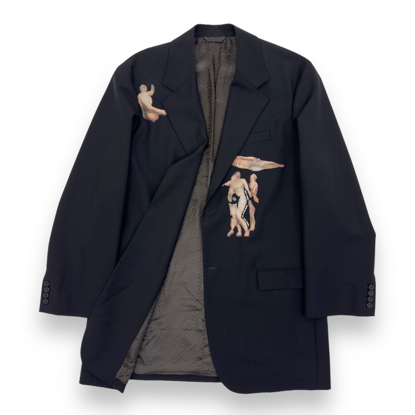 ACNE STUDIOS OVERSIZED PRINTED SUIT JACKET BLACK S