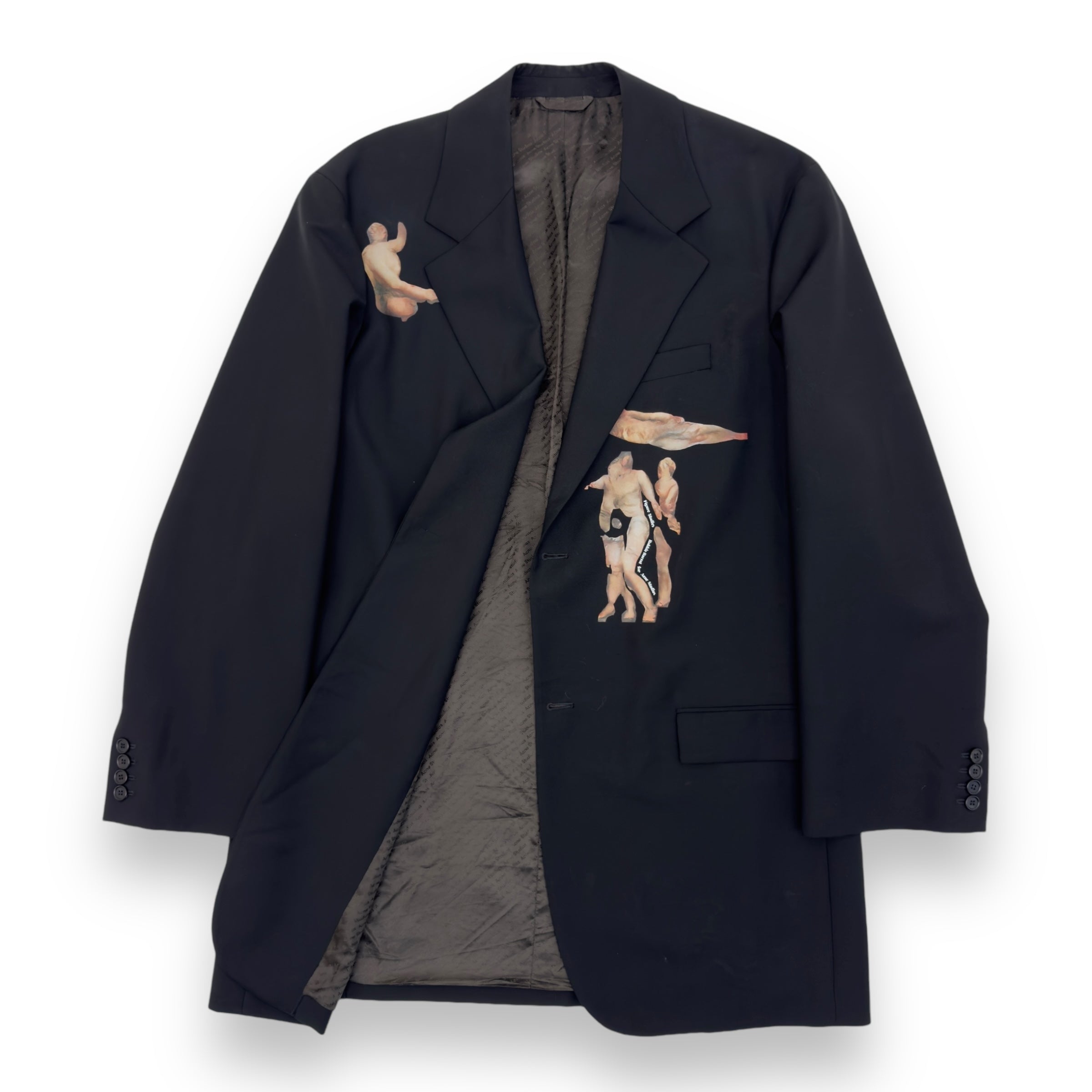 ACNE STUDIOS OVERSIZED PRINTED SUIT JACKET BLACK S