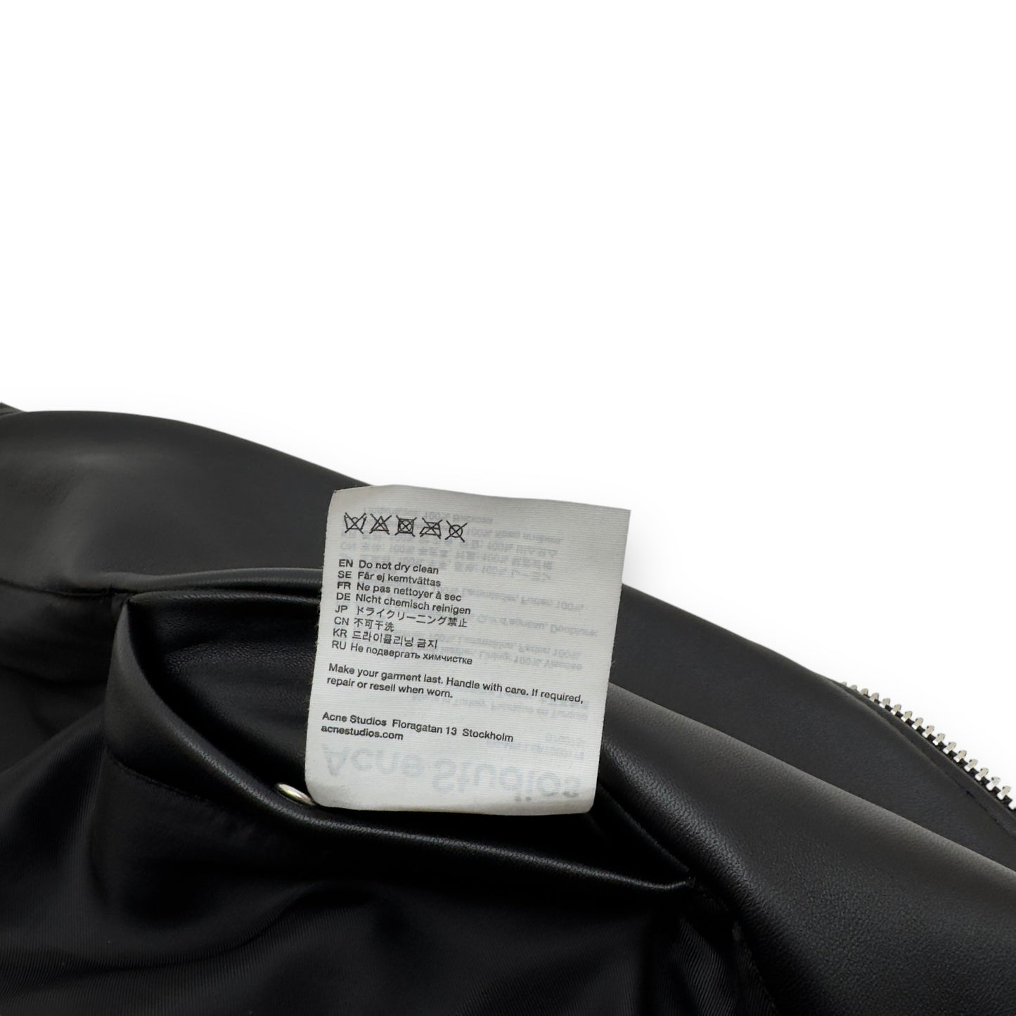 ACNE STUDIOS LEATHER BIKER JACKET BLACK L