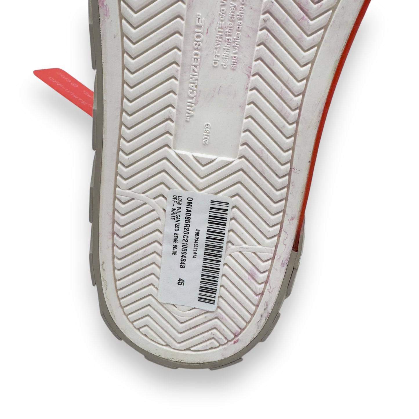 OFF-WHITE VULCANIZED LOW TOP SNEAKER BEIGE UK11 / 45