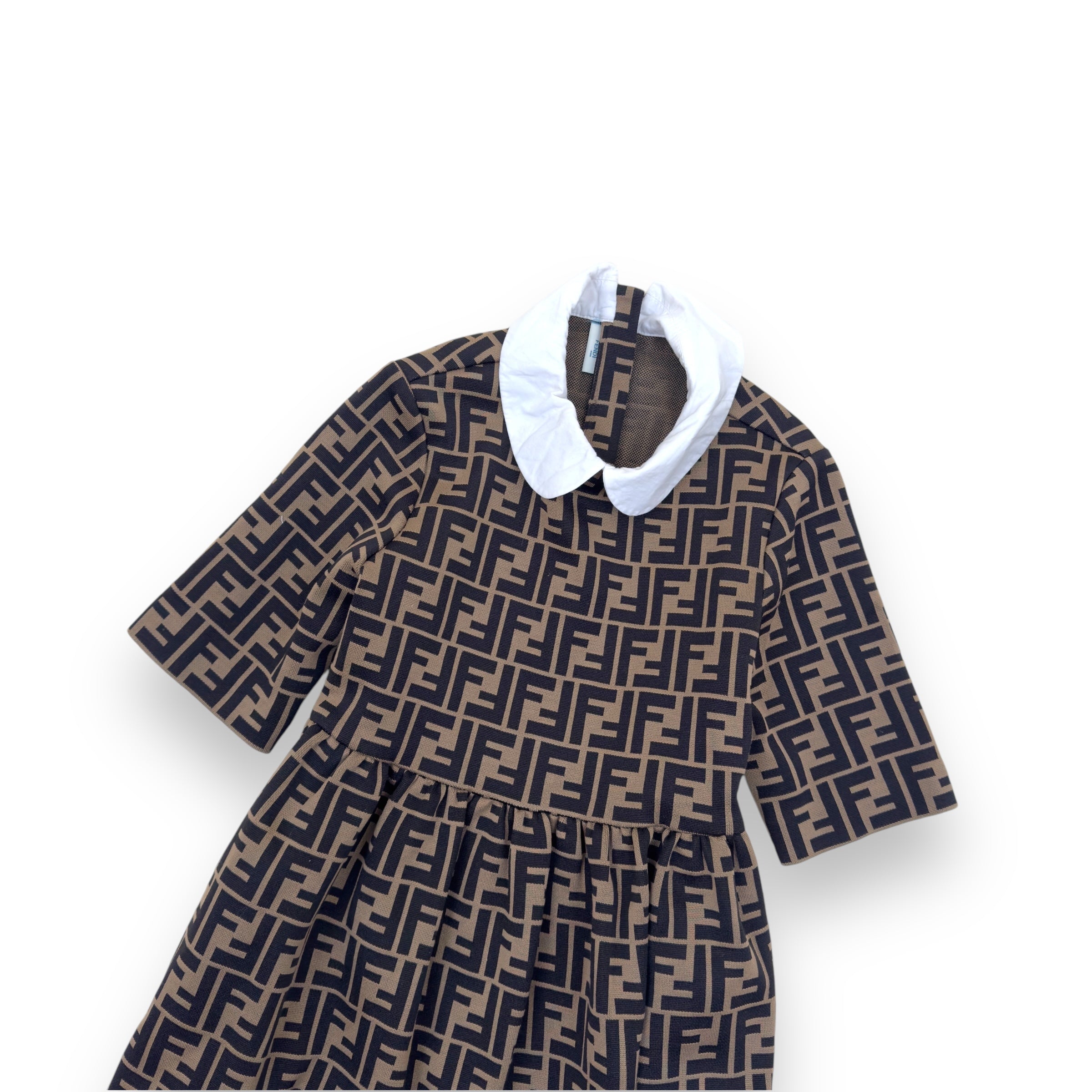 GIRLS FENDI FF DRESS BROWN AGE 8