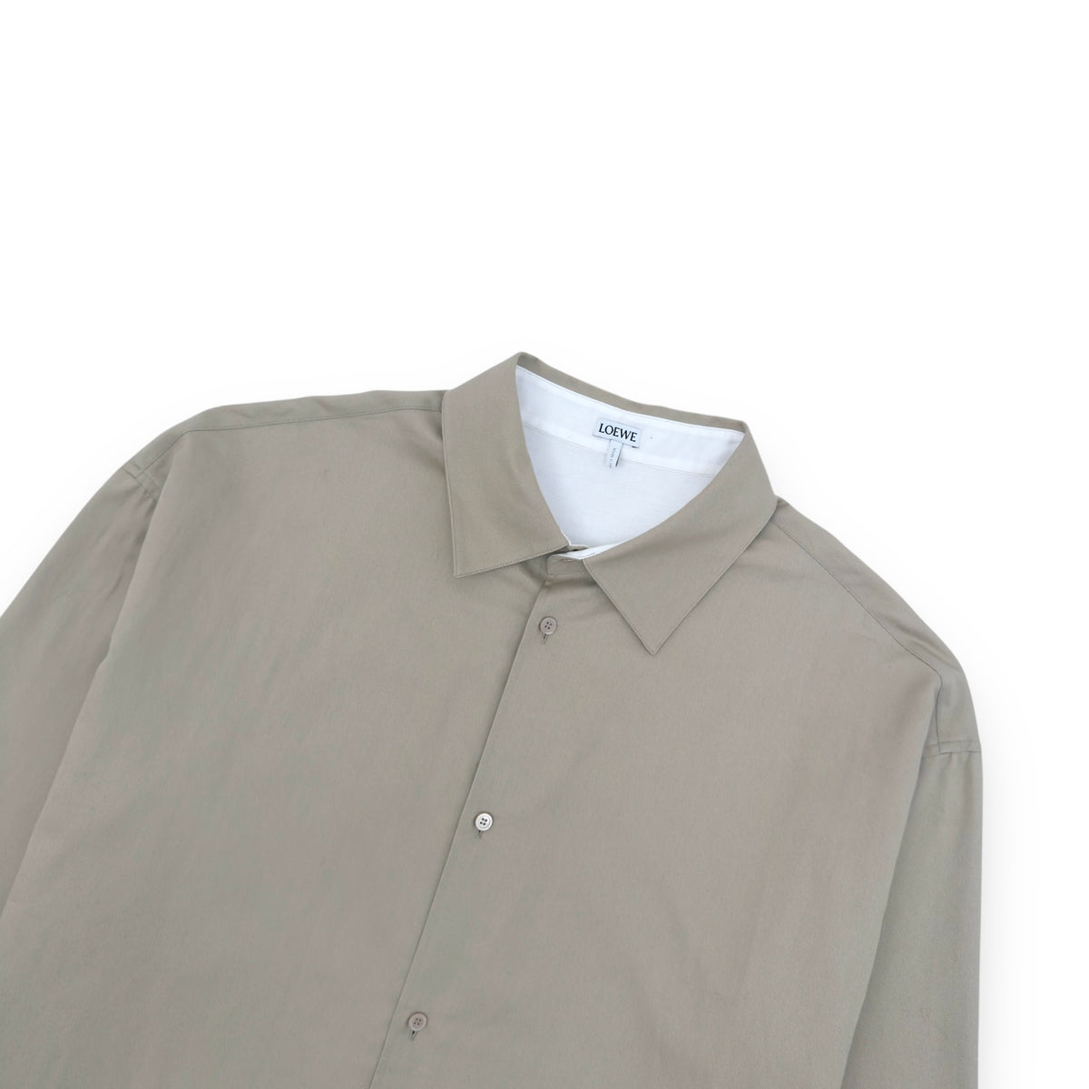 LOEWE ANAGRAM CURVED HEM OVERSHIRT NATURAL 42 / XXL