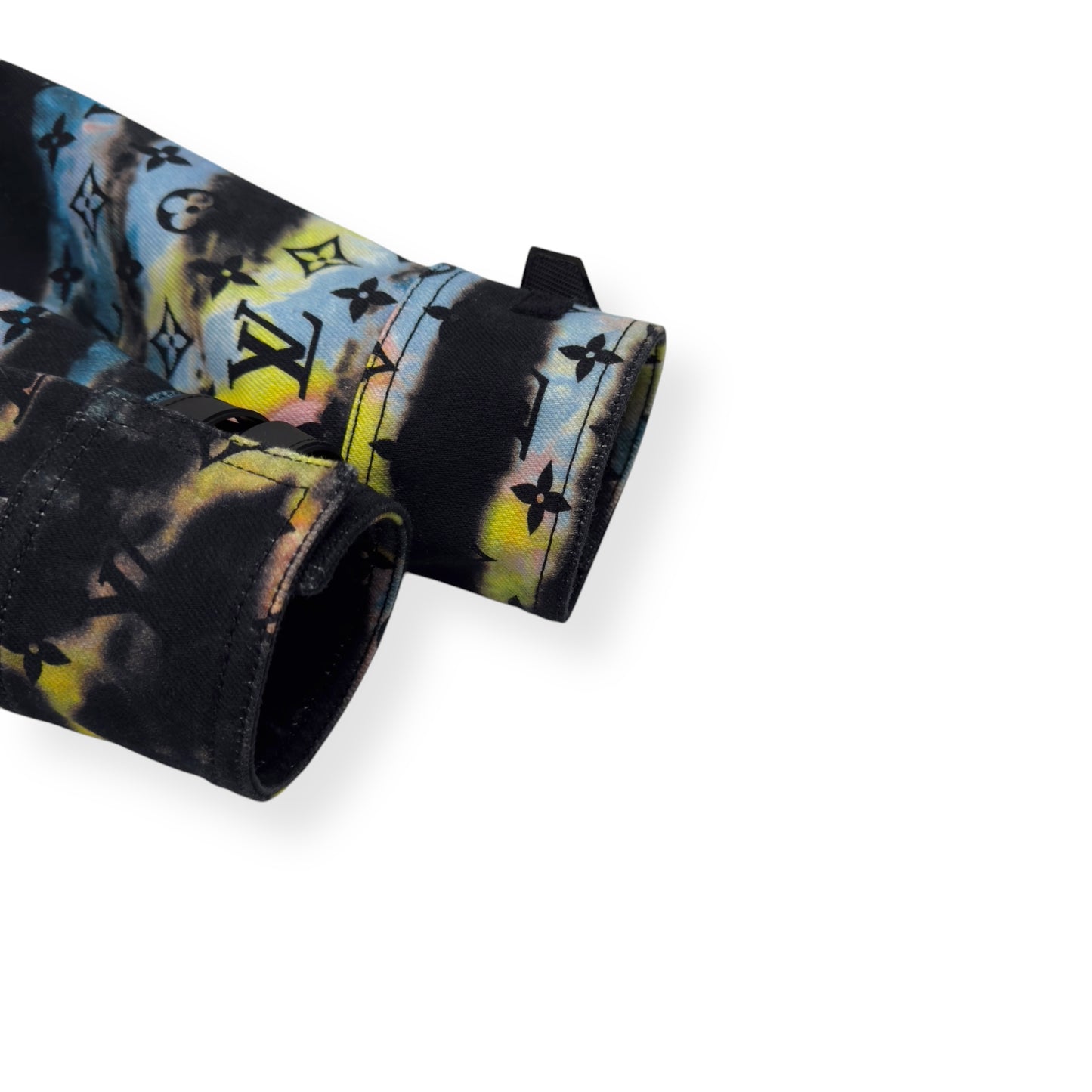 LOUIS VUITTON OVERSIZED UPCYCLED MONOGRAM TIE-DYE DENIM SHIRT MULTICOLOURED XS