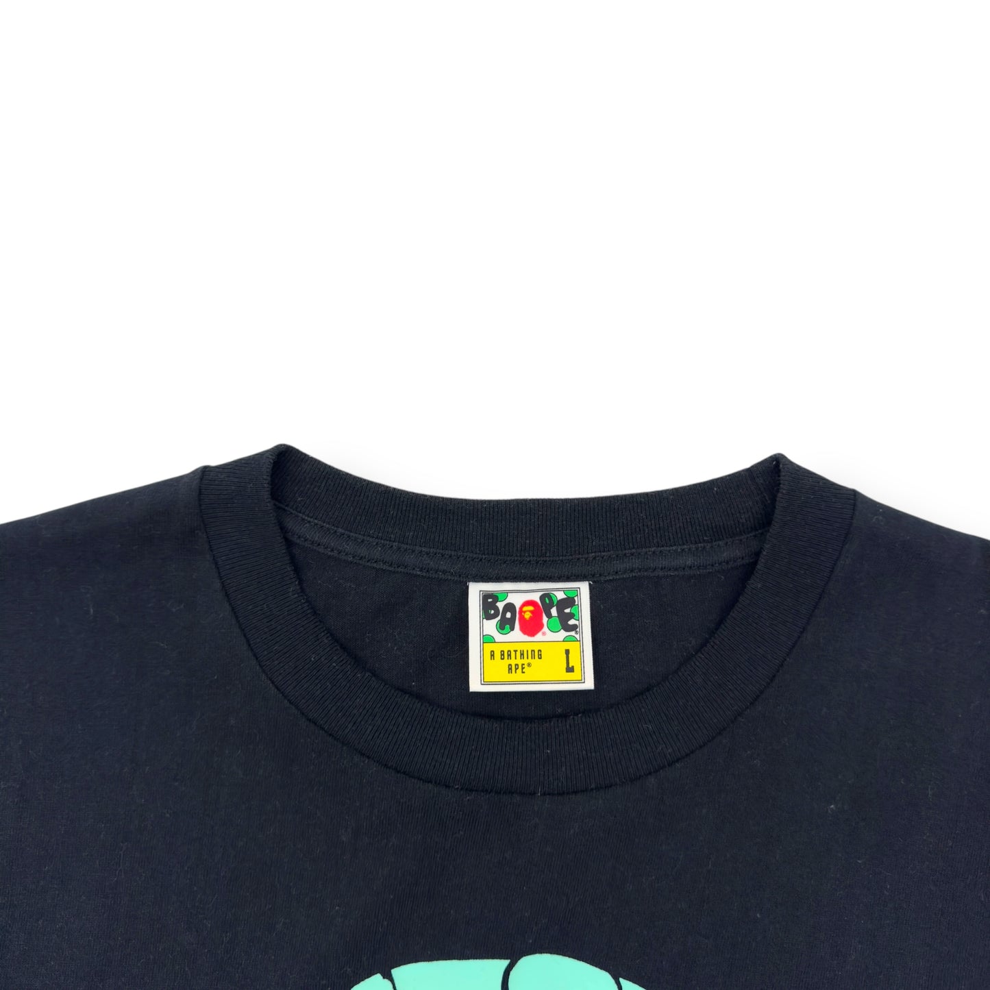 A BATHING APE TEXT CODE CAMO T-SHIRT BLACK L