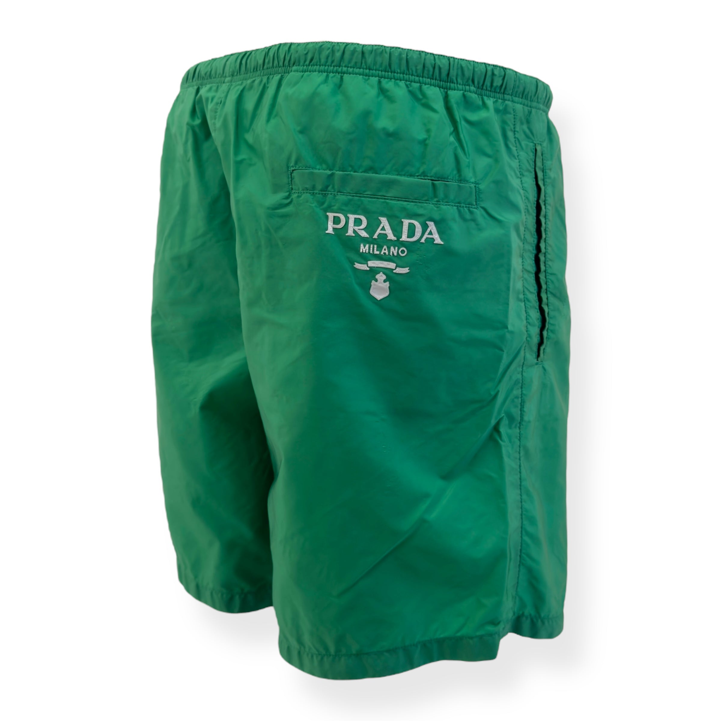 PRADA RE-NYLON SWIM TRUNKS GREEN M