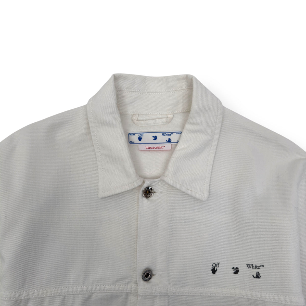 OFF-WHITE CARAVAGGIO ARROW DENIM SHIRT WHITE / BLACK M