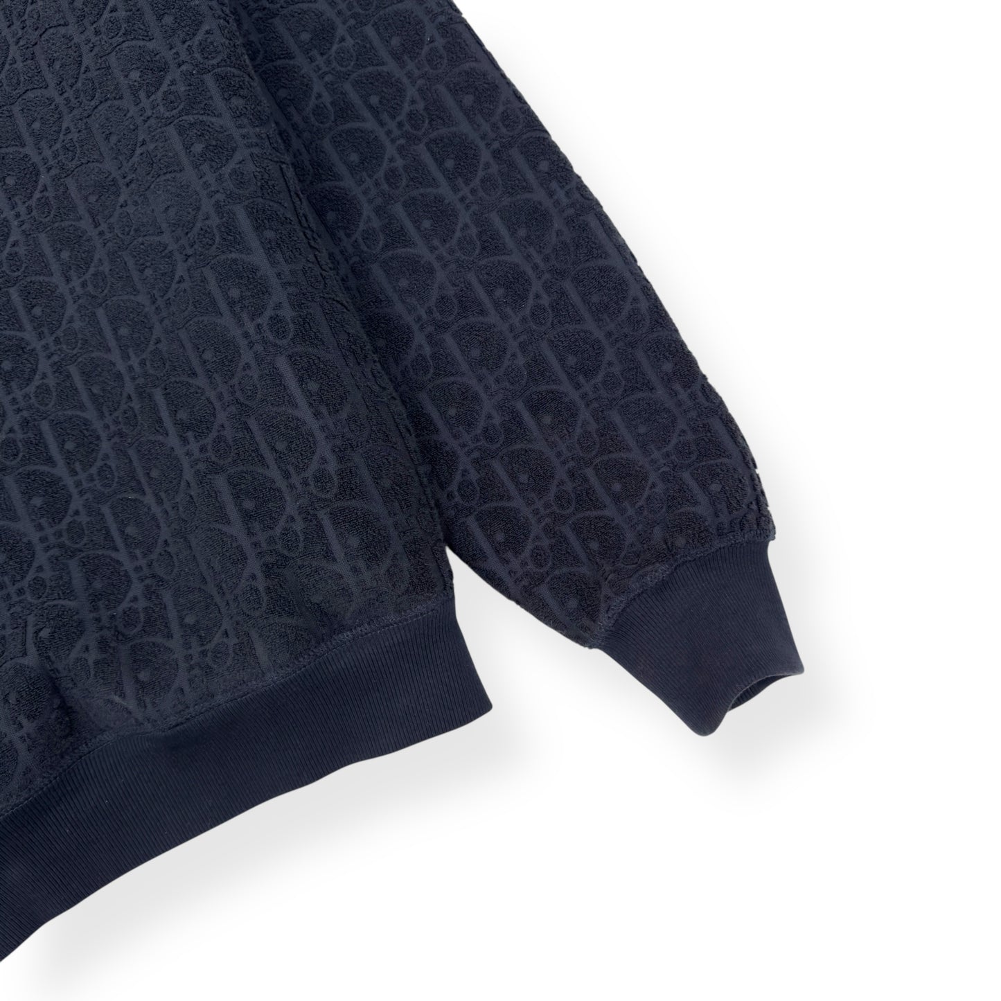 DIOR OBLIQUE RELAXED-FIT HOODIE NAVY L