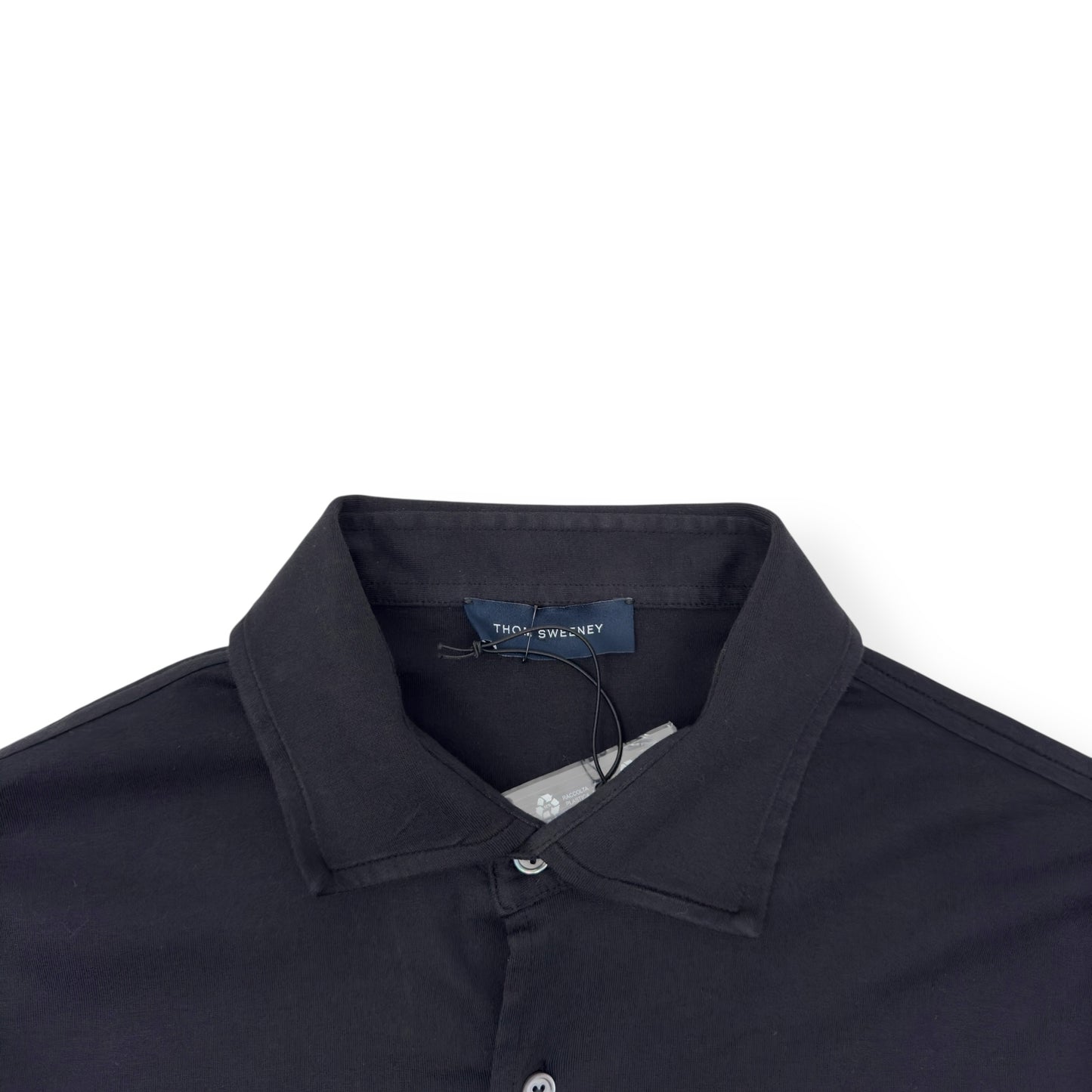 THOM SWEENEY SS25 LONG SLEEVE BUTTON THROUGH SHIRT BLACK L