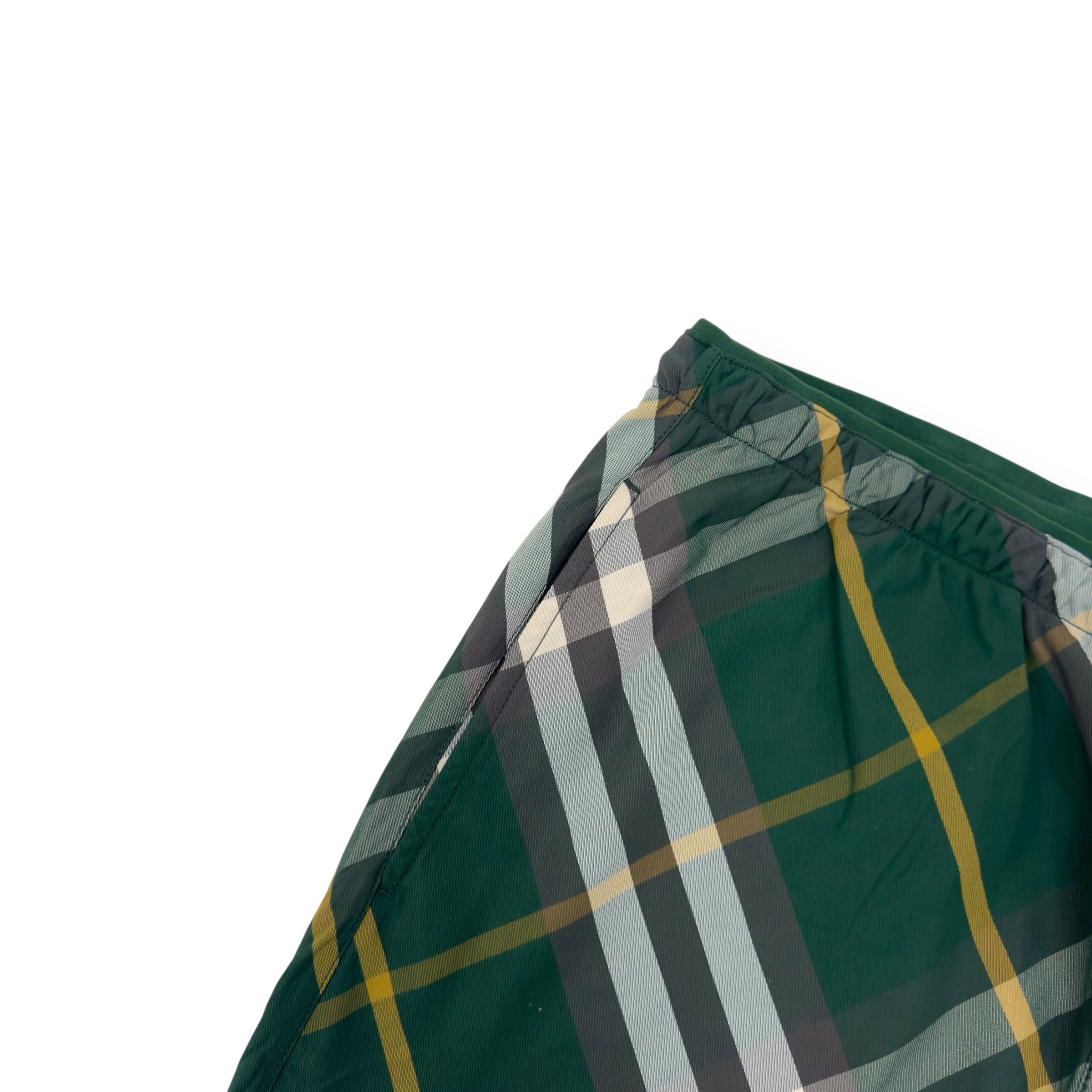 BURBERRY CHECK SWIM SHORTS GREEN S
