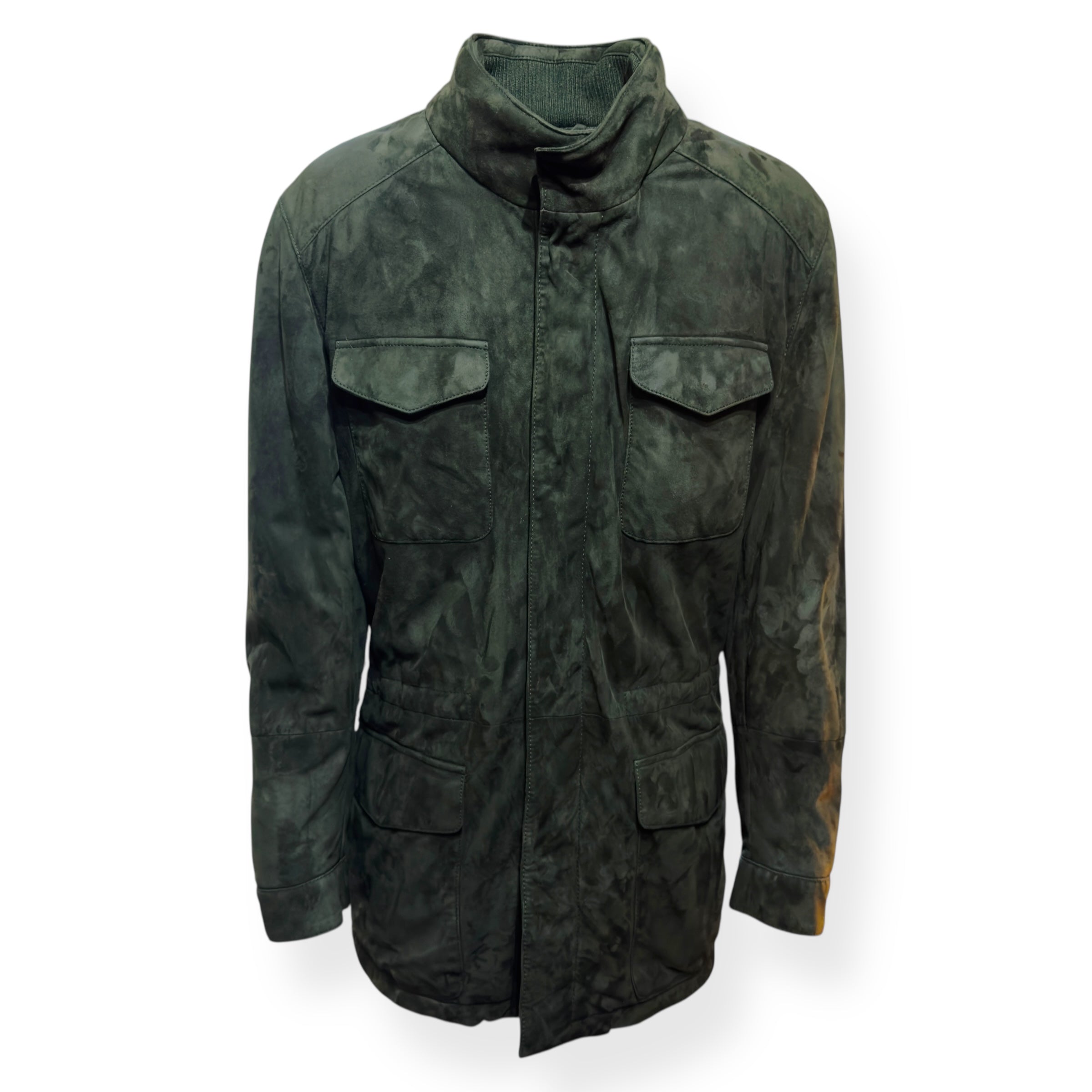 THOM SWEENEY SUEDE FIELD JACKET DARK GREEN 52 / L