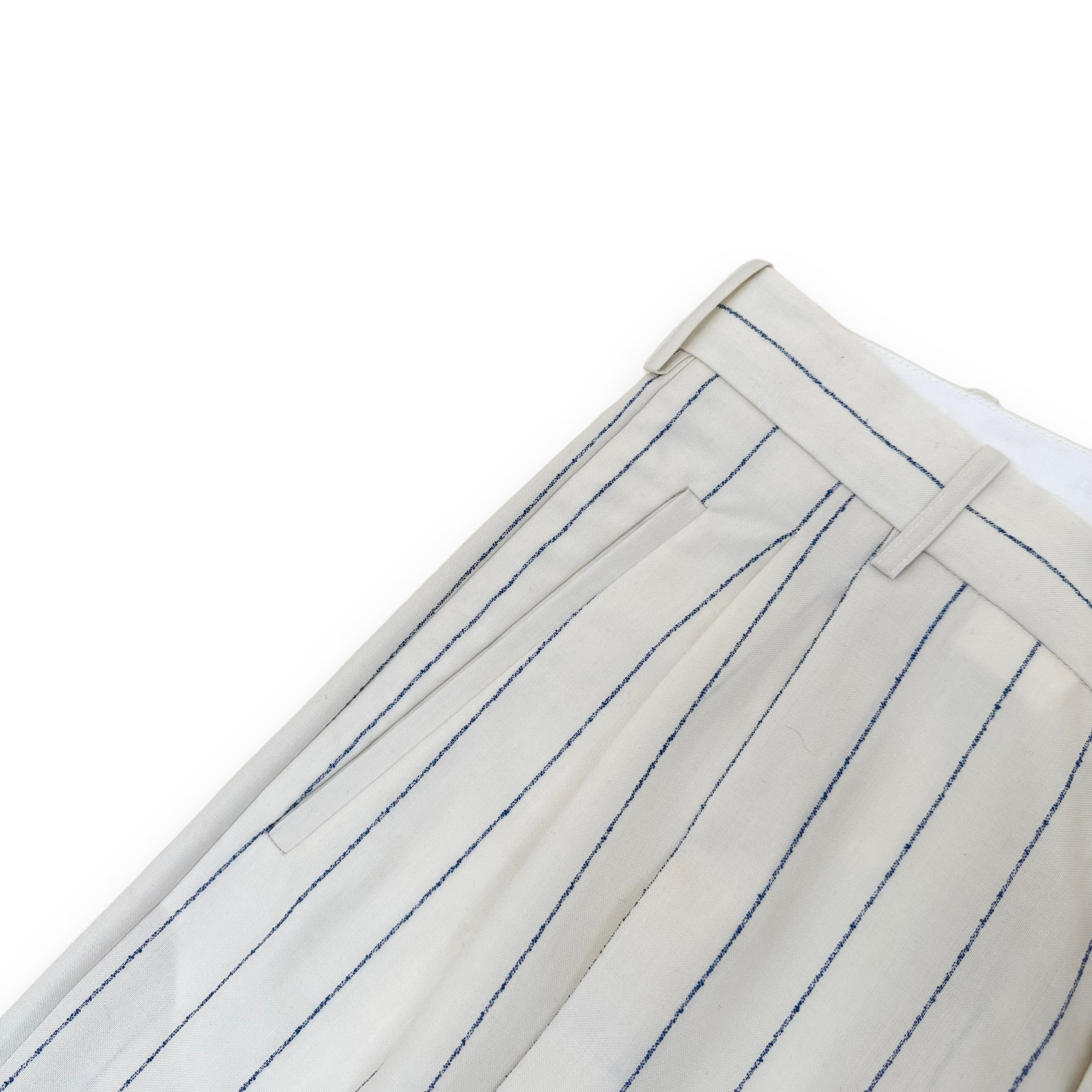 MARNI PINSTRIPE TAILORED TROUSERS NATURAL / BLUE L