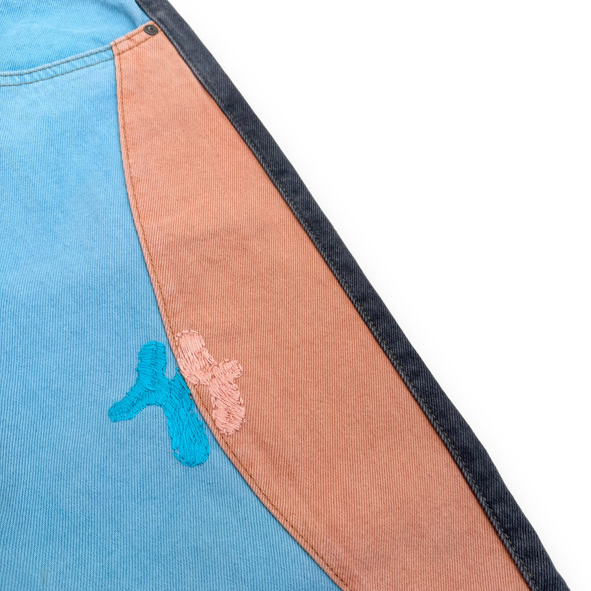 GLASS CYPRESS WIDE FIT WESTERN DENIM JEANS MULTICOLOURED 34”