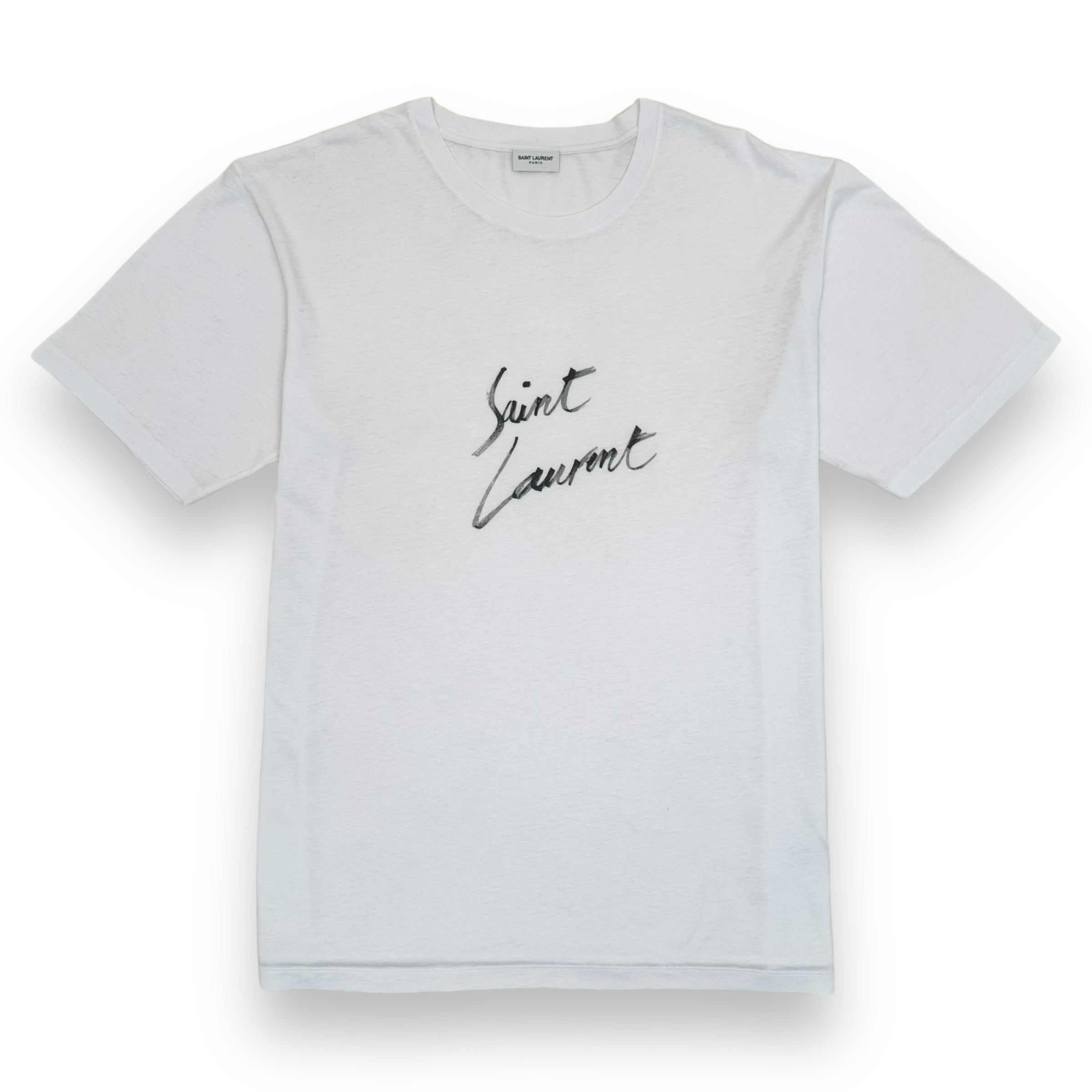 SAINT LAURENT LOGO PRINT T-SHIRT WHITE M