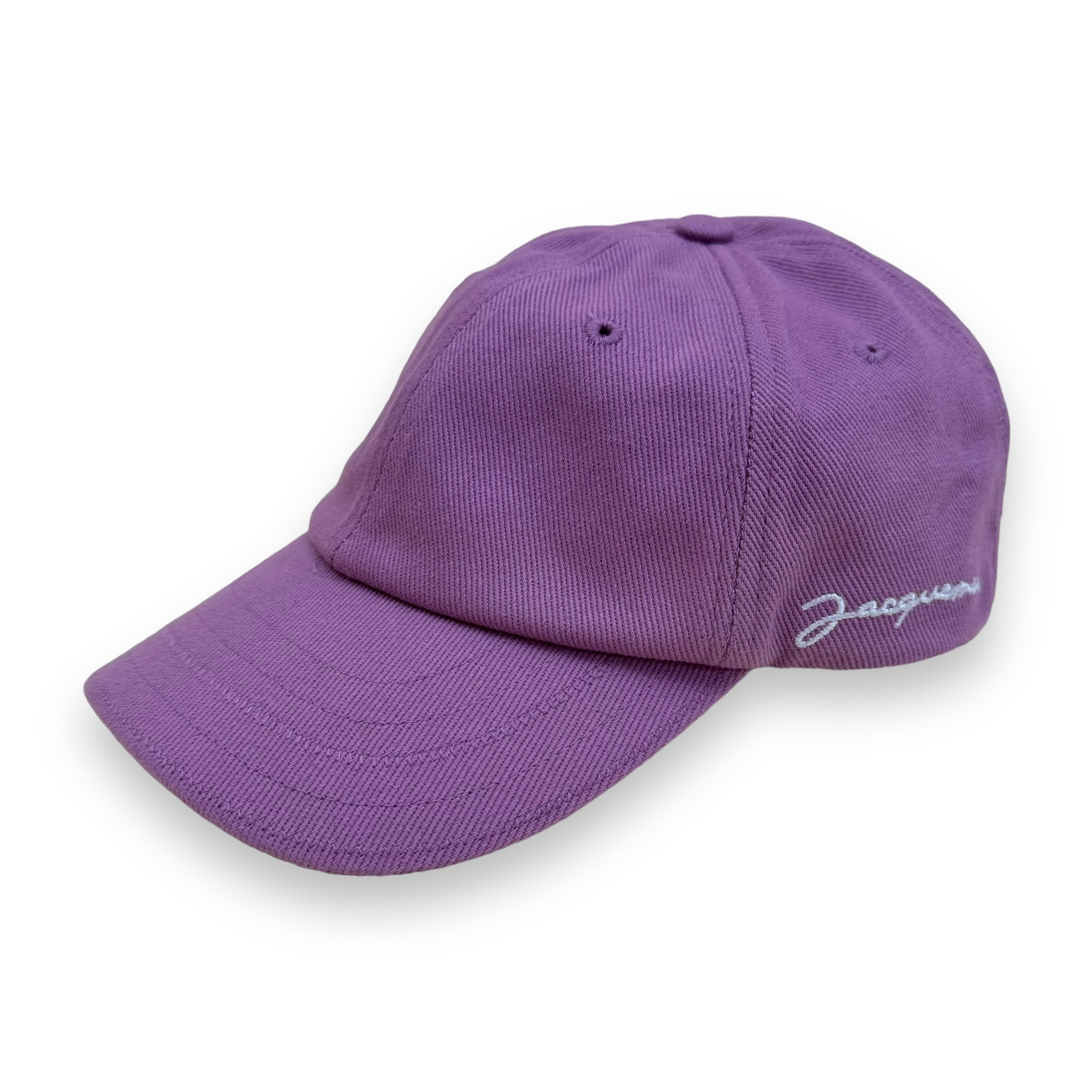 JACQUEMUS SCRIPT EMBROIDERED LOGO CAP PURPLE
