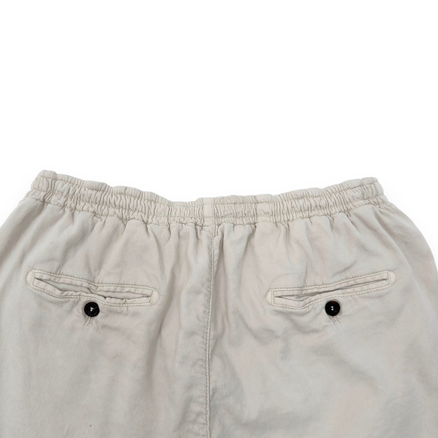 THOM SWEENEY LINEN JERSEY PLEATED SHORTS IVORY W32”