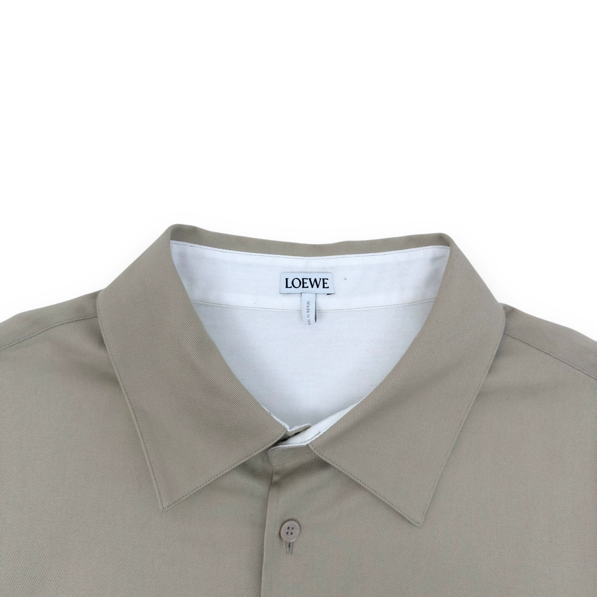 LOEWE ANAGRAM CURVED HEM OVERSHIRT NATURAL 42 / XXL