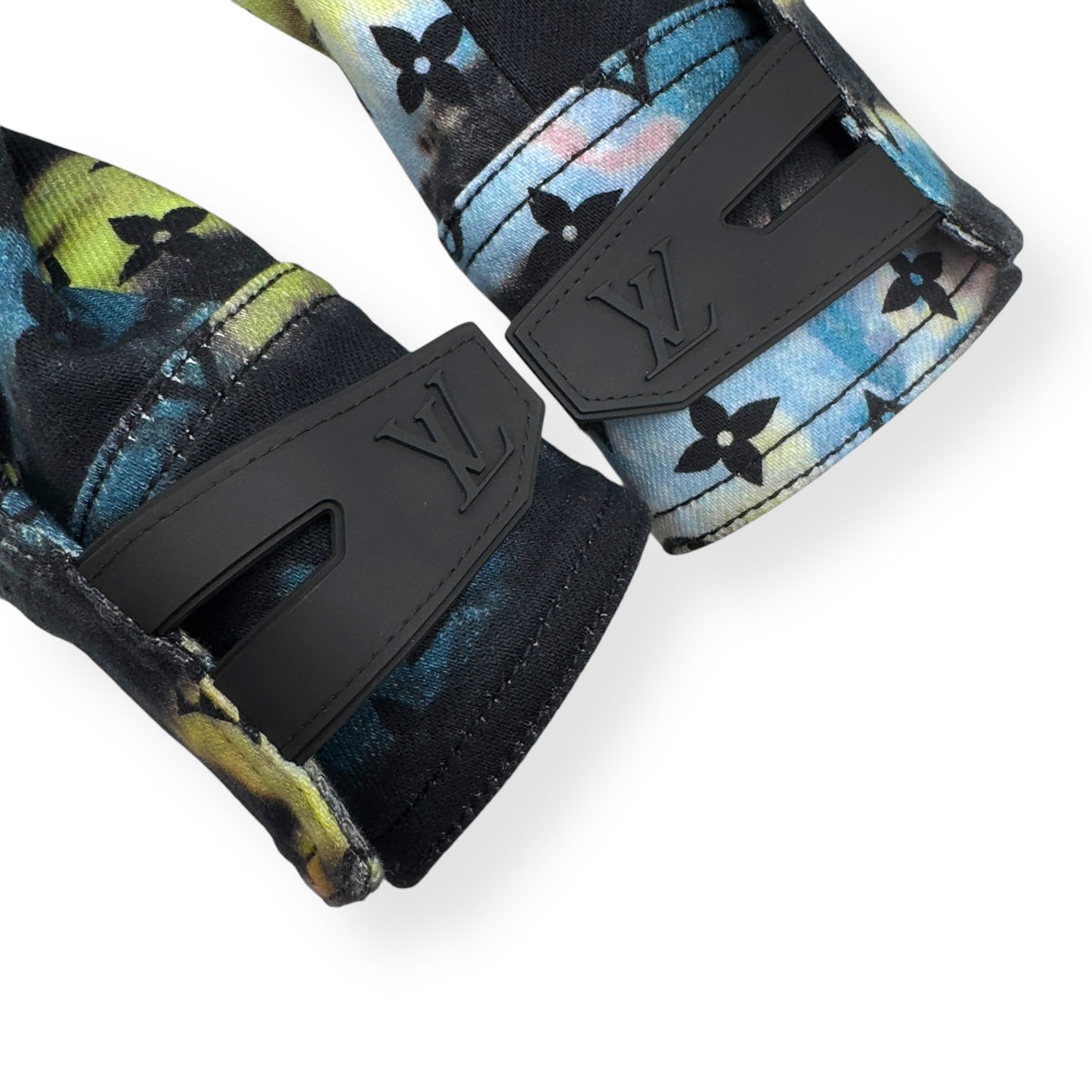 LOUIS VUITTON OVERSIZED UPCYCLED MONOGRAM TIE-DYE DENIM SHIRT MULTICOLOURED XS