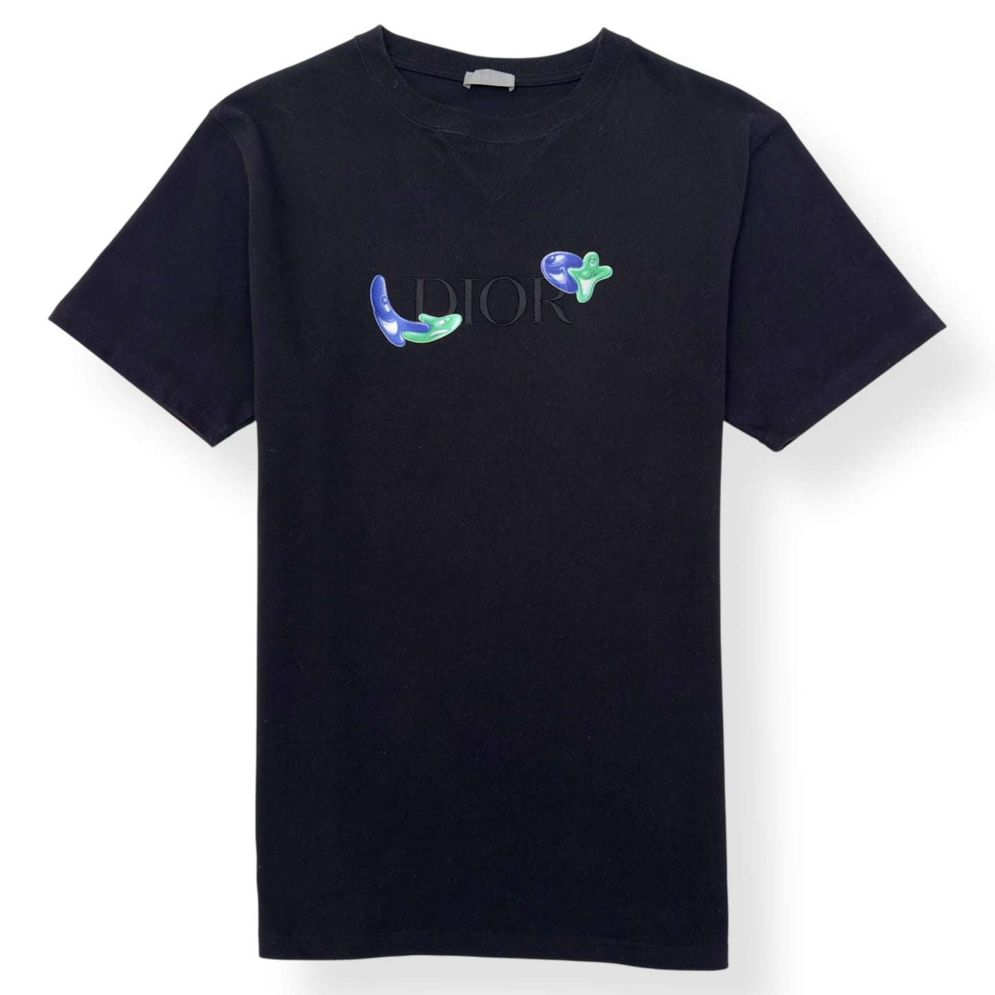 DIOR X KENNY FW21 CROSSOVER ALPHABET KNITTED T-SHIRT BLACK M