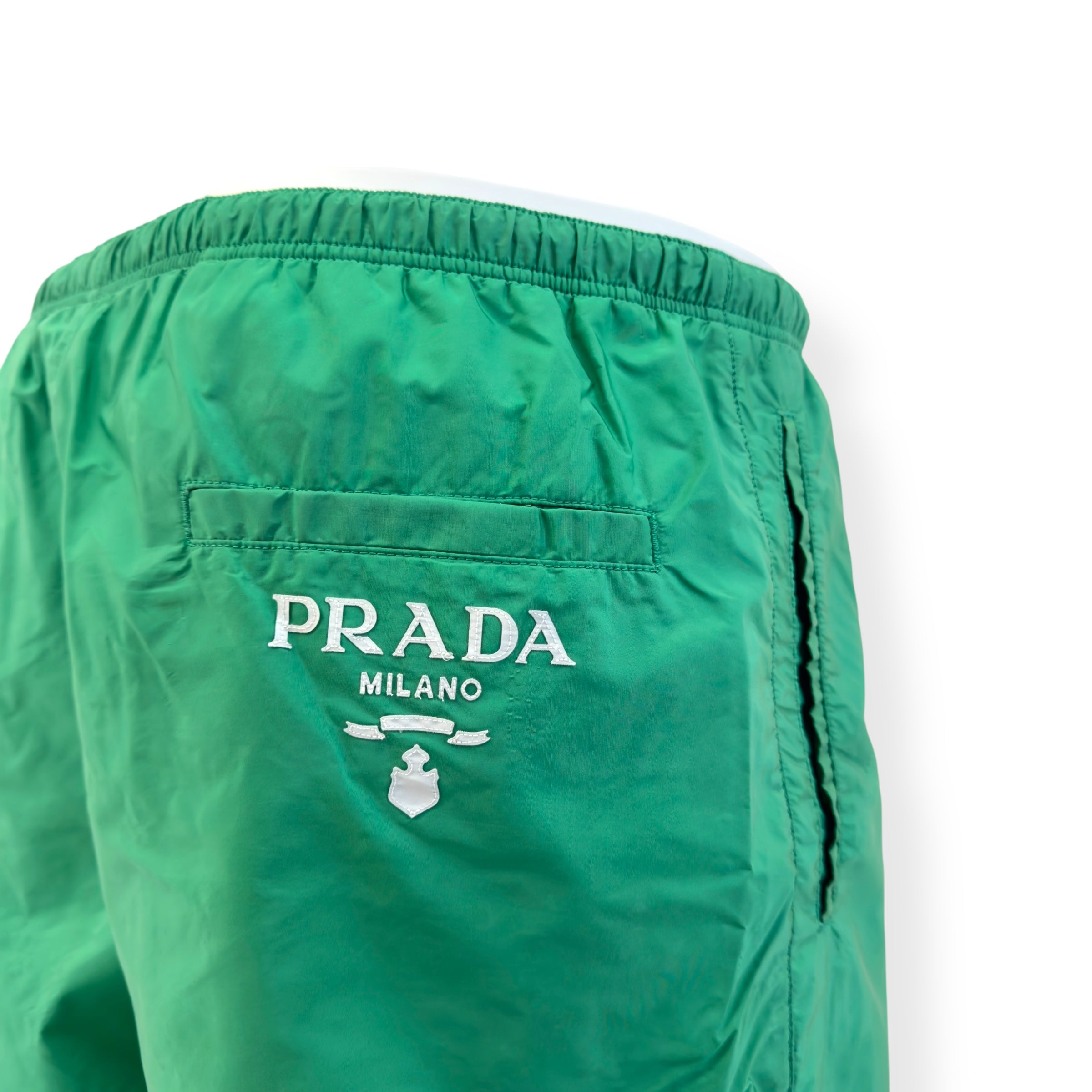 PRADA RE-NYLON SWIM TRUNKS GREEN M
