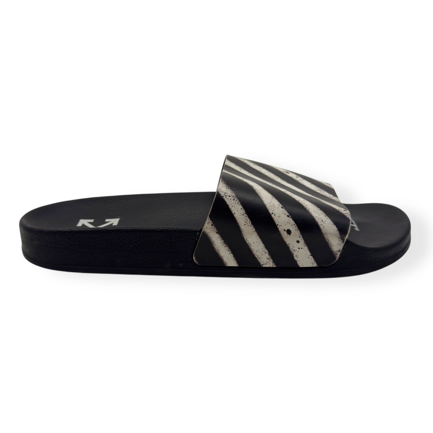 OFF-WHITE SPRAY STRIPES SLIDES BLACK / WHITE UK10