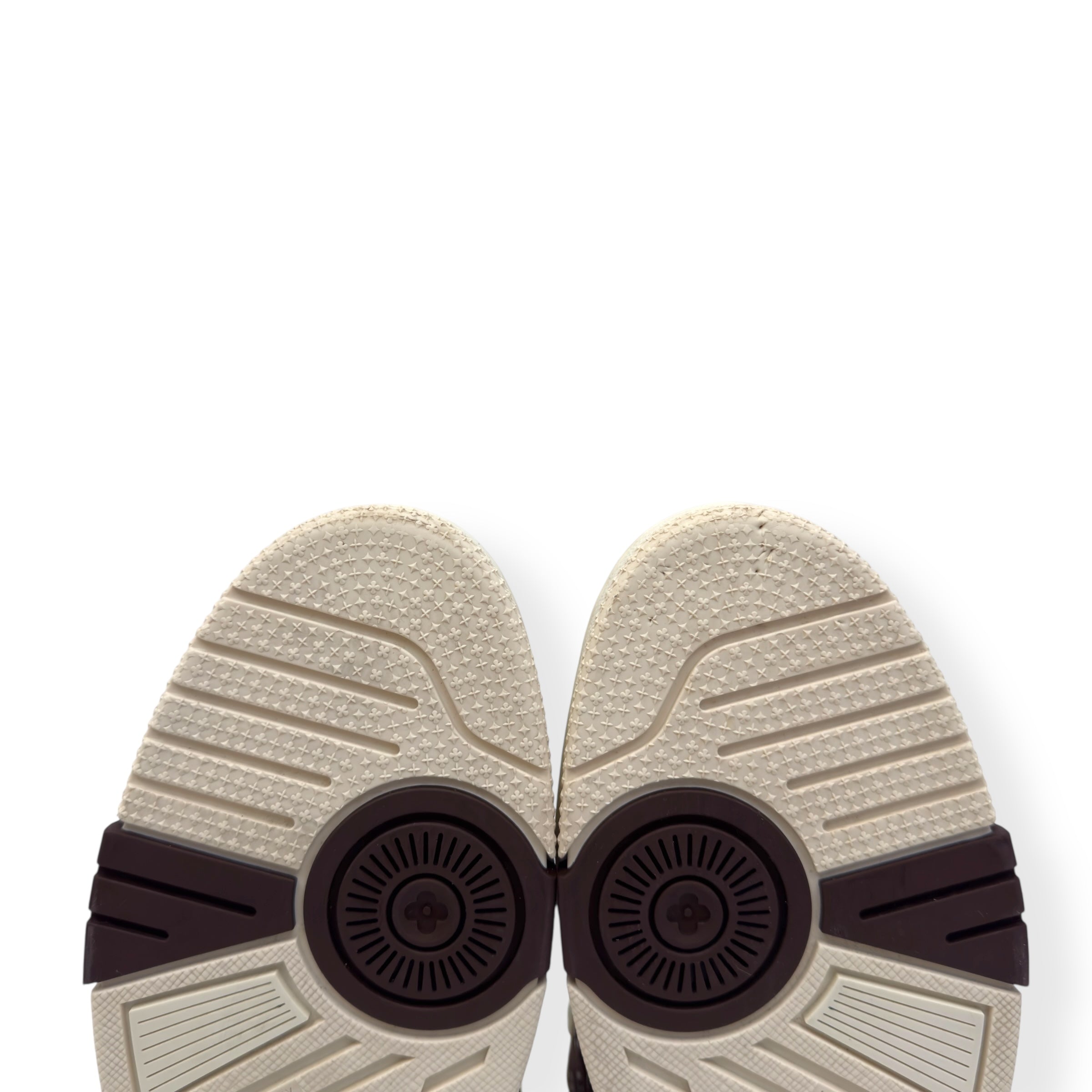 LOUIS VUITTON X TYLER THE CREATOR LV TRAINER MOCHA BROWN / BEIGE UK10