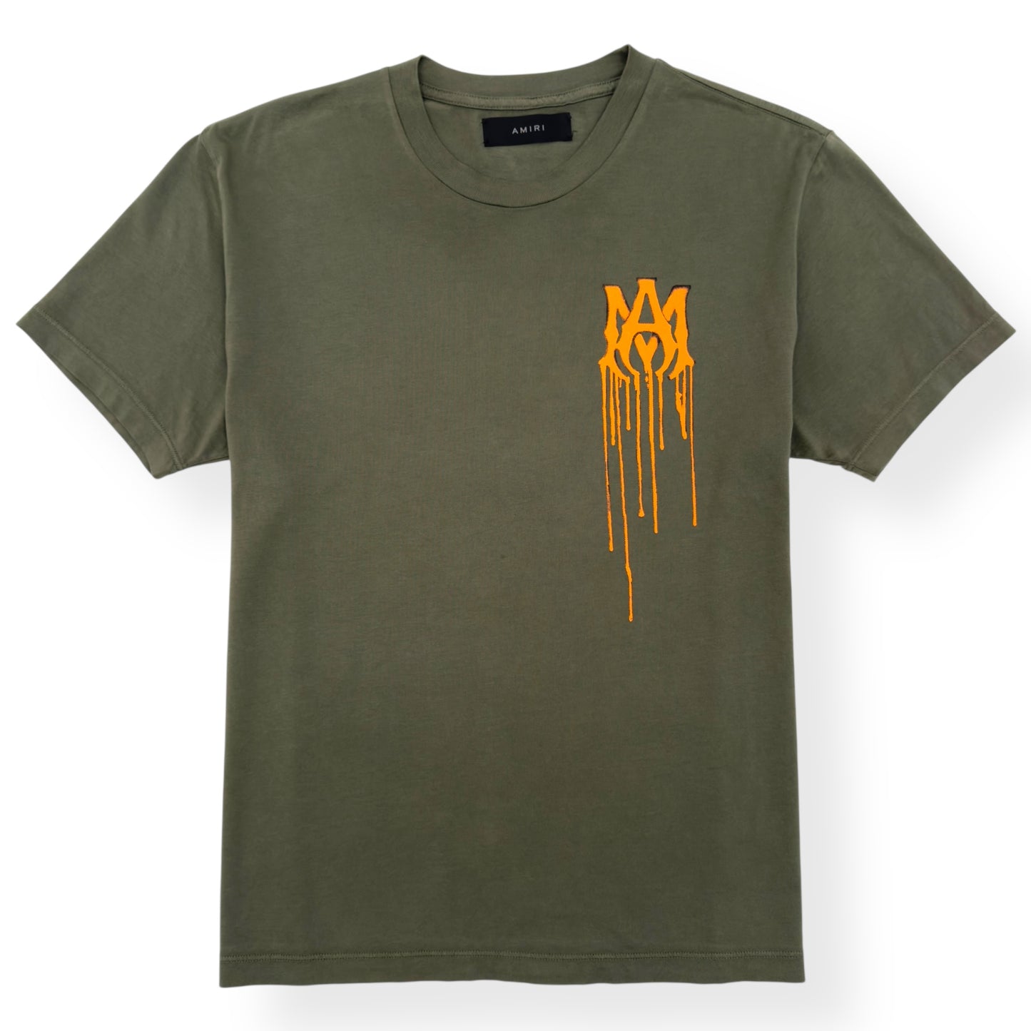 AMIRI SPRAY PAINT MA T-SHIRT GREEN / ORANGE S
