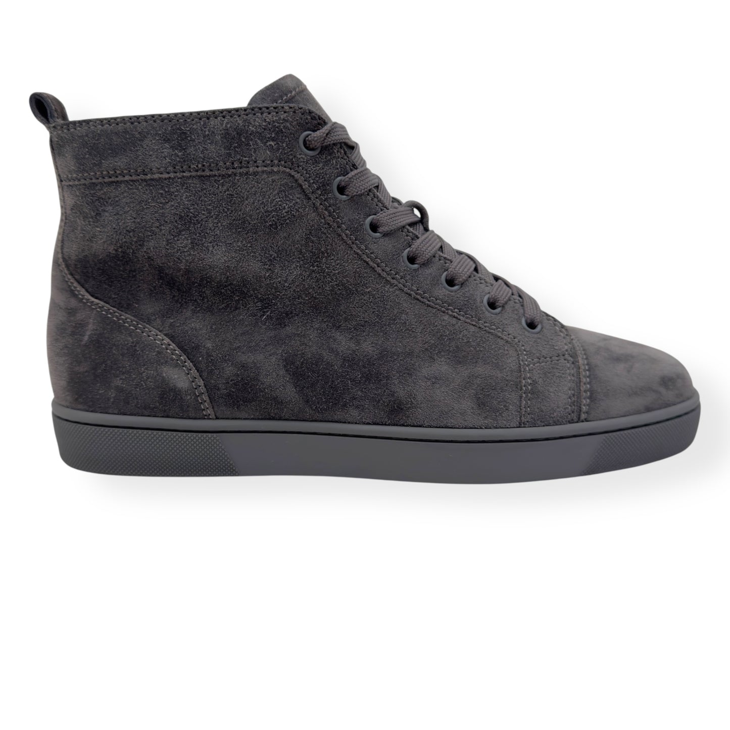 CHRISTIAN LOUBOUTIN SUEDE HIGH-TOP SNEAKERS GREY 43 / UK9