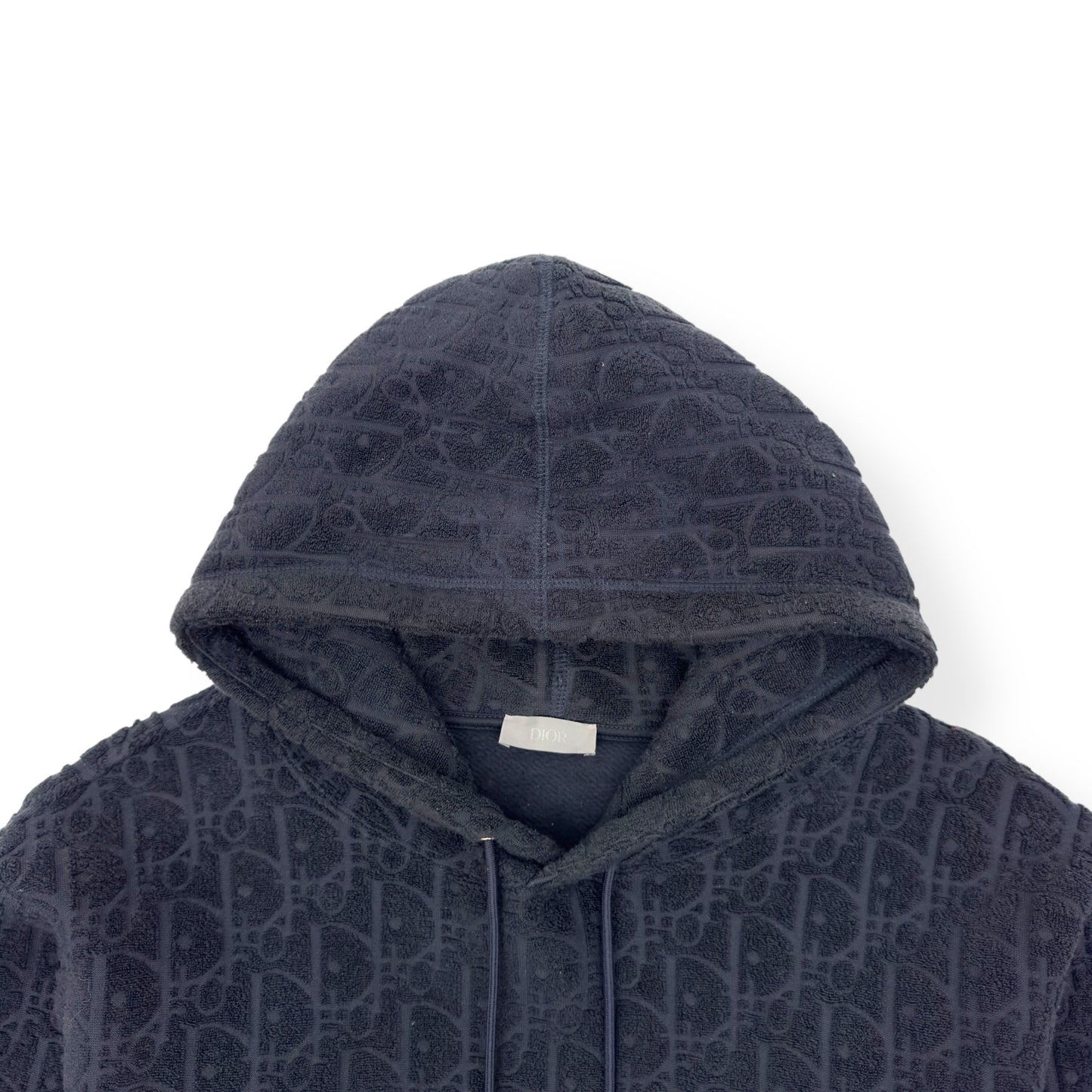 DIOR OBLIQUE RELAXED-FIT HOODIE NAVY L