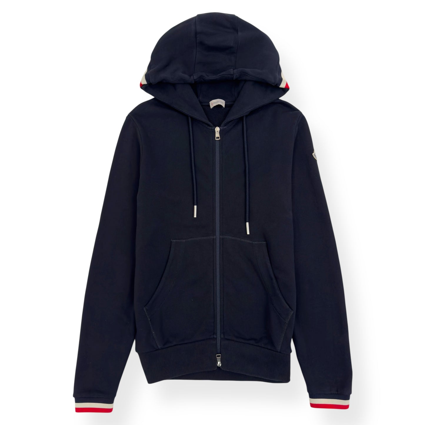 MONCLER MAGLIA ZIP LOGO HOODIE NAVY L