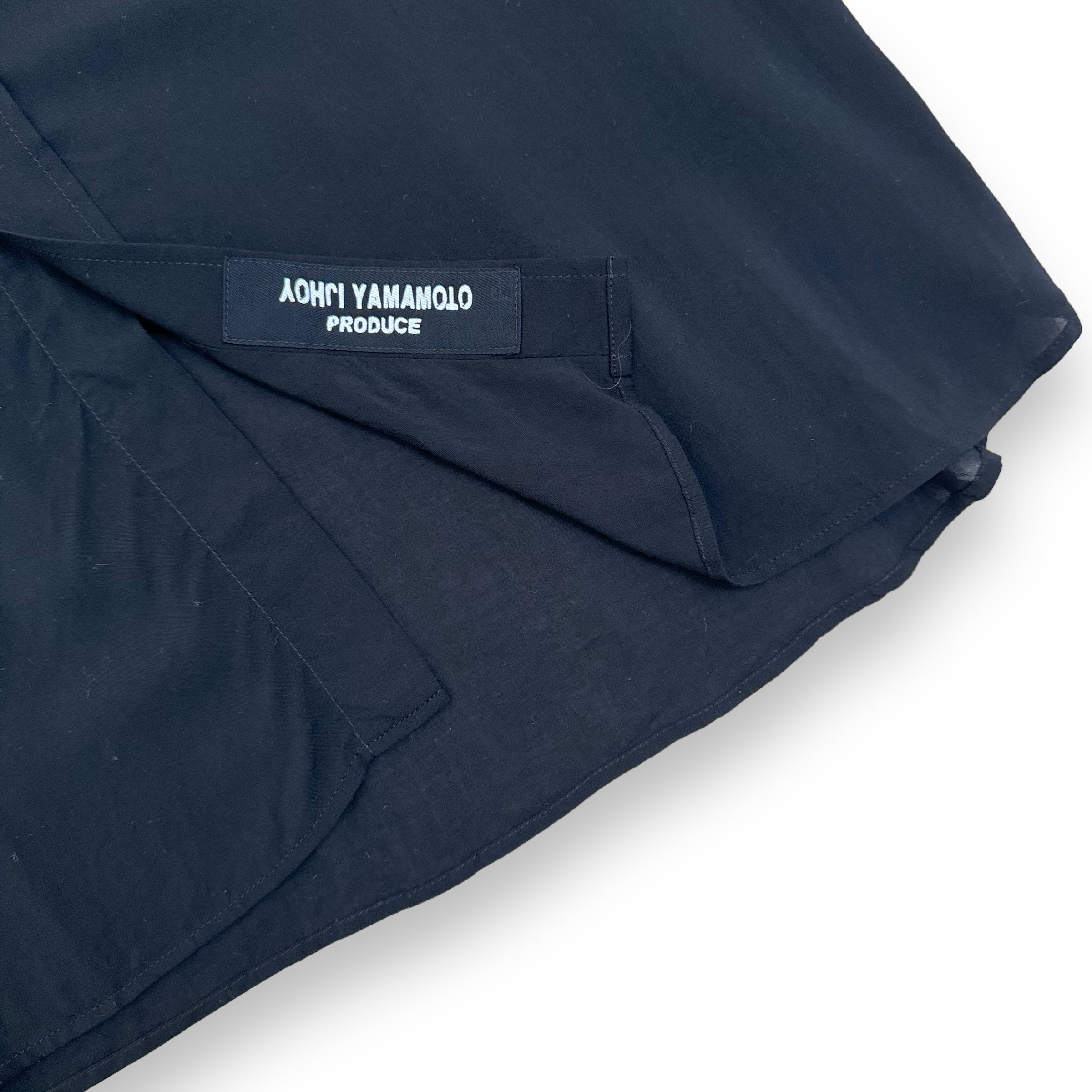 YOHJI YAMAMOTO POUR HOMME DOUBLE COLLAR RAYON SHIRT BLACK L
