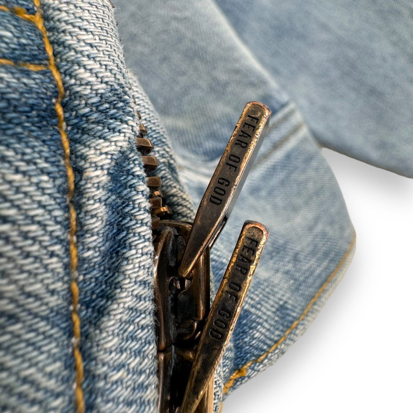 FEAR OF GOD ZIP-UP DENIM JACKET BLUE L