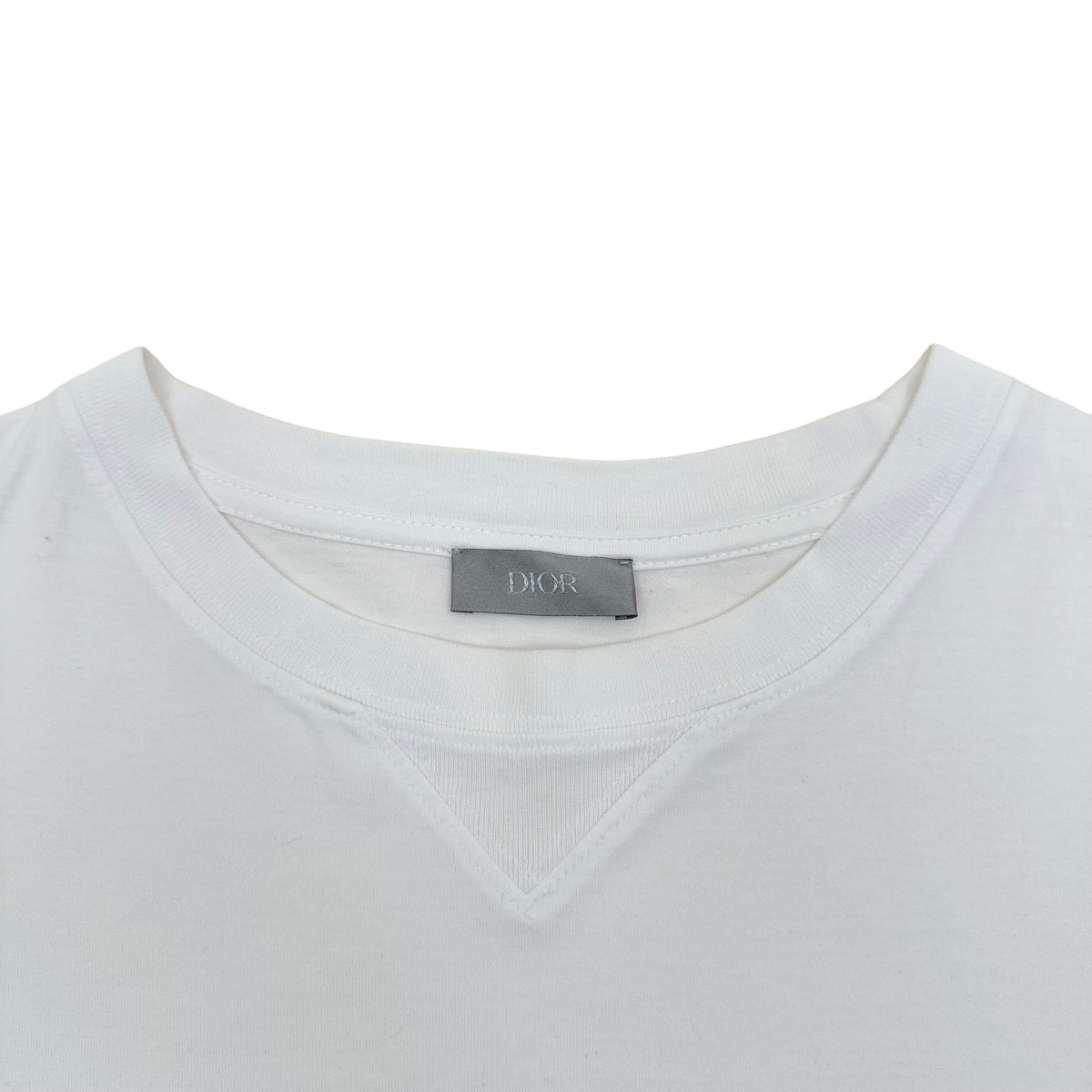 DIOR OBLIQUE LAYERED SILK TRIM T-SHIRT WHITE XL