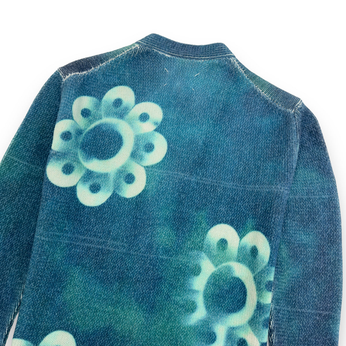 MAISON MARGIELA FLORAL PRINT TIE-DYE SWEATER BLUE / WHITE M