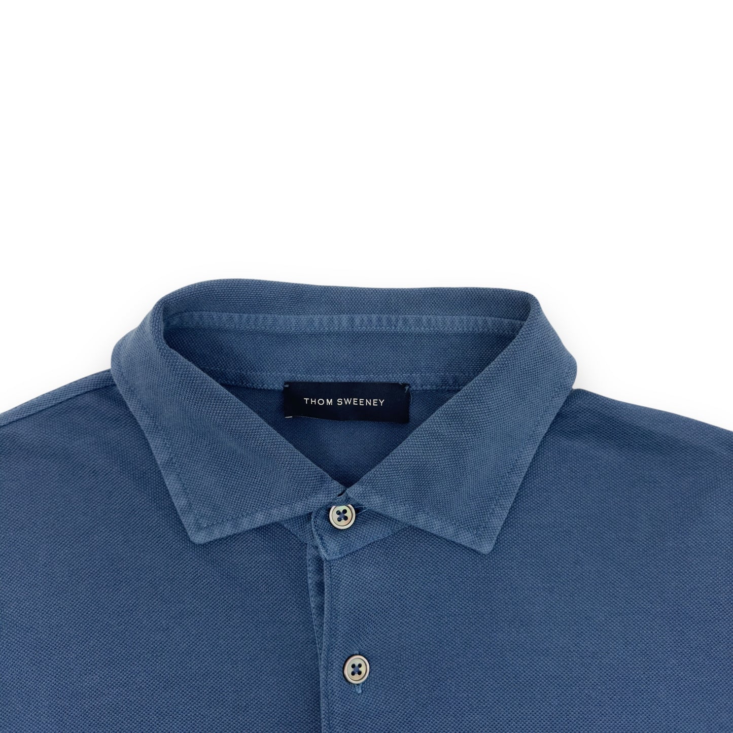 THOM SWEENEY LONG SLEEVE POLO SHIRT BLUE L