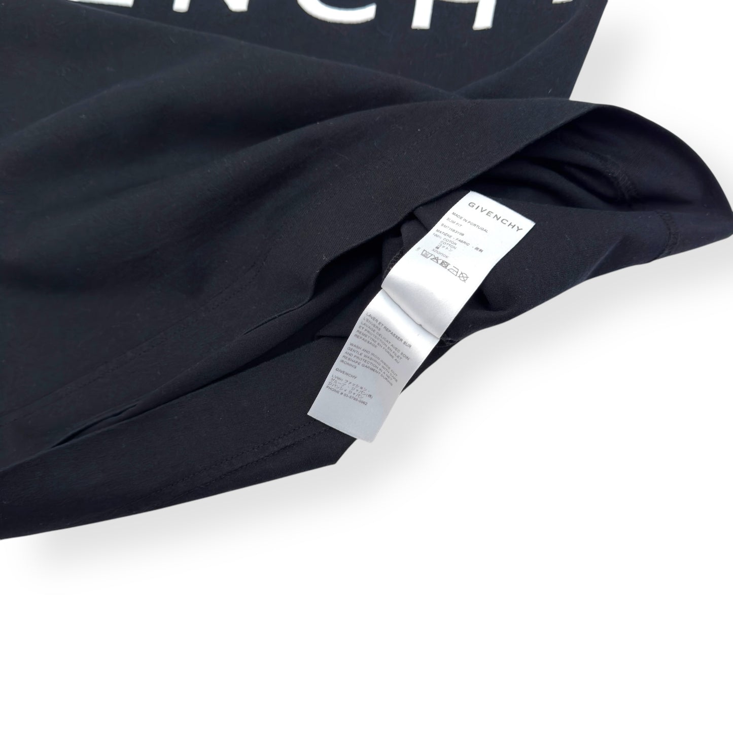 GIVENCHY LOGO EMBROIDERED T-SHIRT BLACK / WHITE L