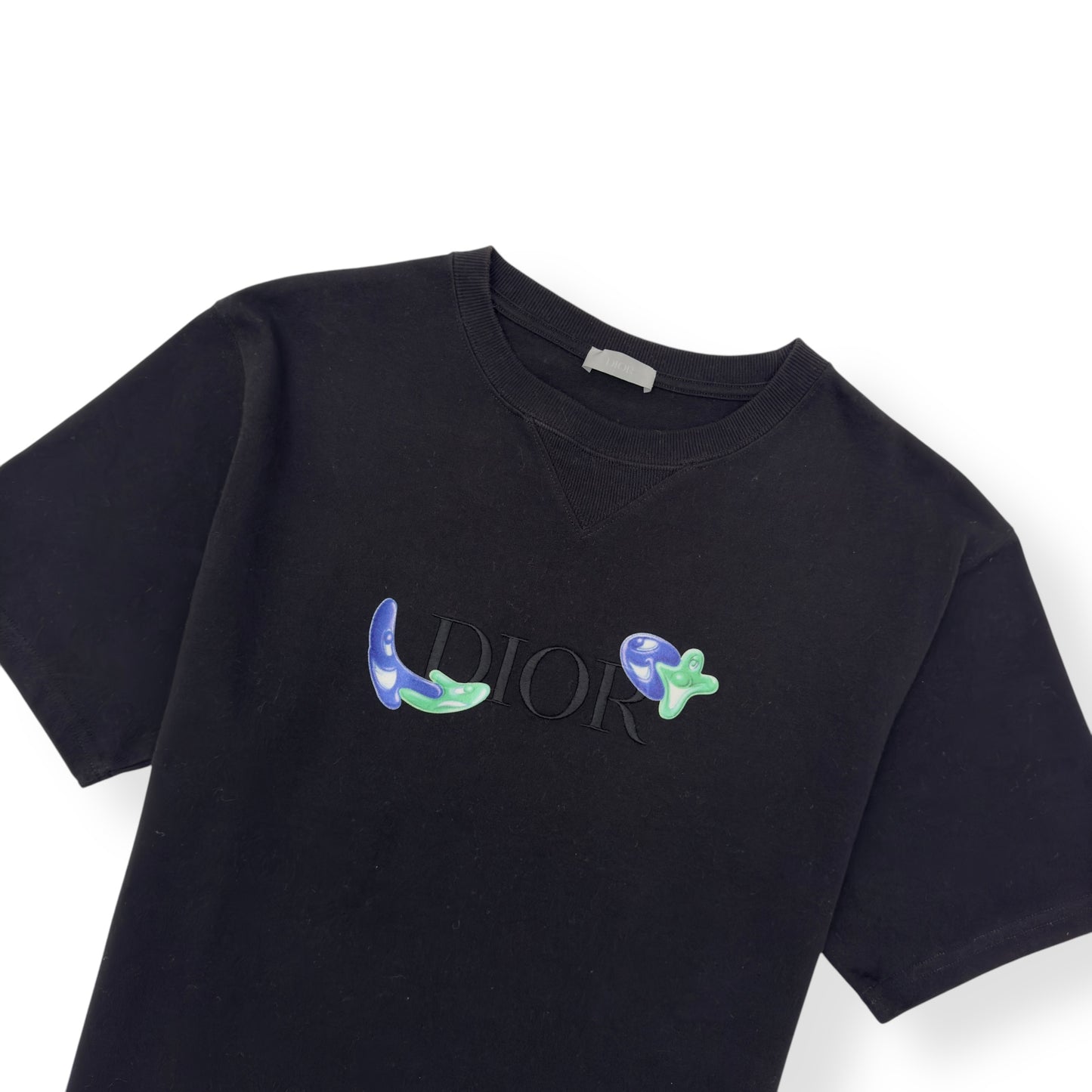 DIOR X KENNY FW21 CROSSOVER ALPHABET KNITTED T-SHIRT BLACK M