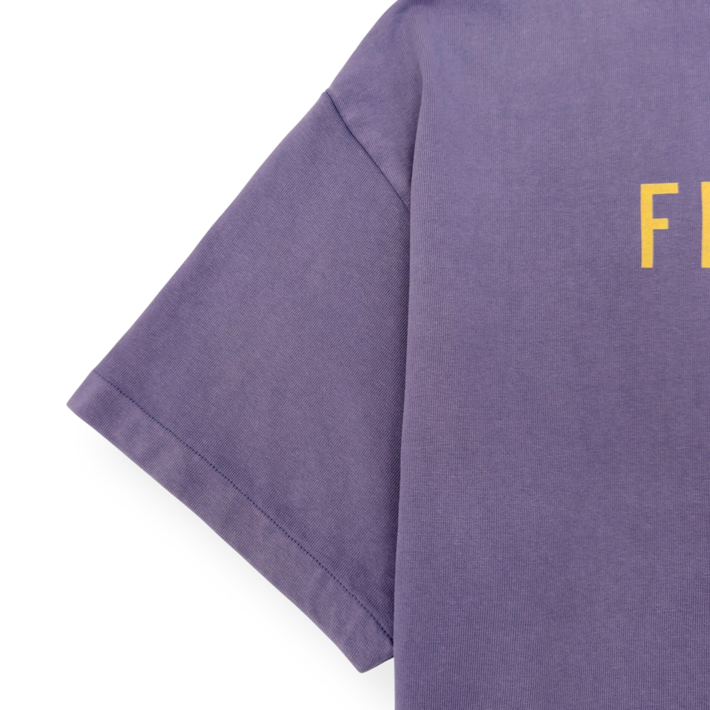 FEAR OF GOD ESSENTIALS OVERSIZED CREWNECK T-SHIRT PURPLE / YELLOW L