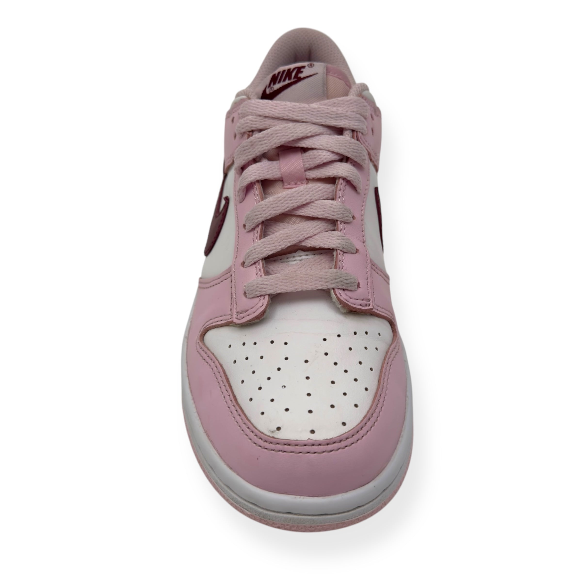 NIKE WOMENS DUNK LOW TOP SNEAKER PINK / RED UK5