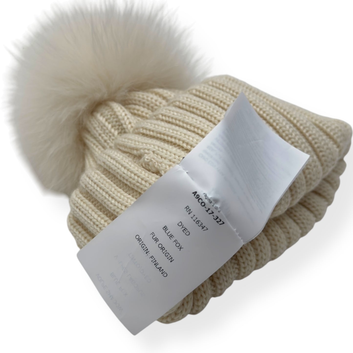 MONCLER WOOL BEANIE WITH POM POM CREAM O/S