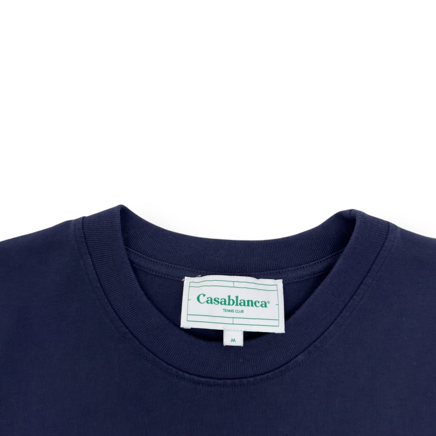CASABLANCA LOGO PRINT T-SHIRT NAVY M