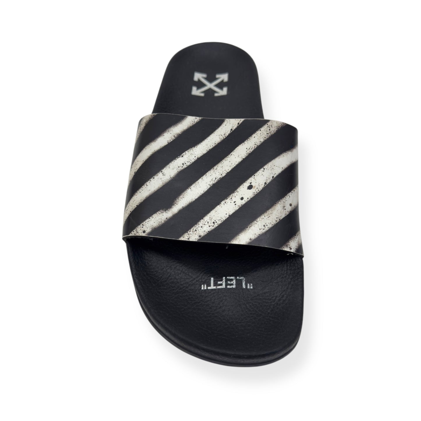 OFF-WHITE SPRAY STRIPES SLIDES BLACK / WHITE UK10