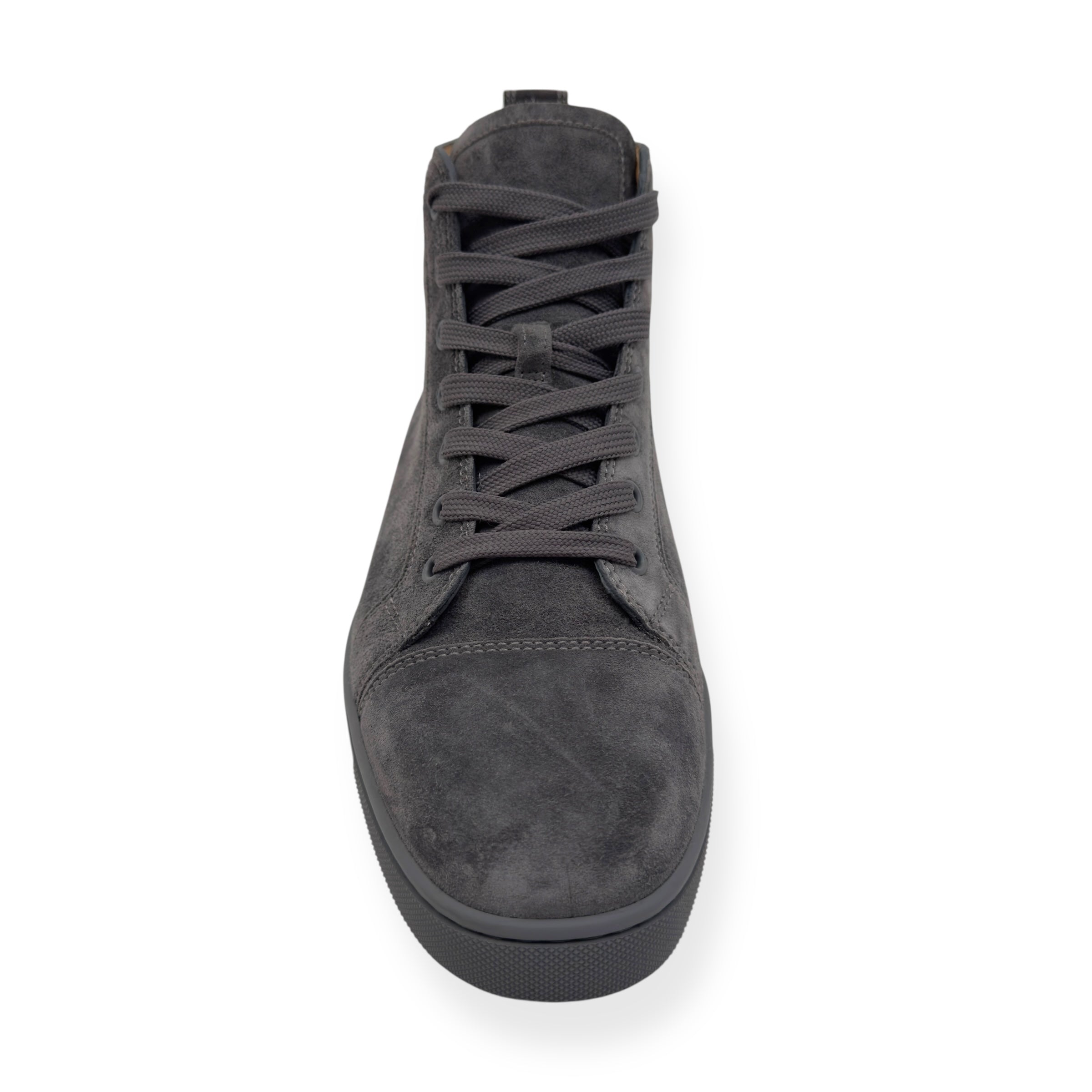 CHRISTIAN LOUBOUTIN SUEDE HIGH-TOP SNEAKERS GREY 43 / UK9