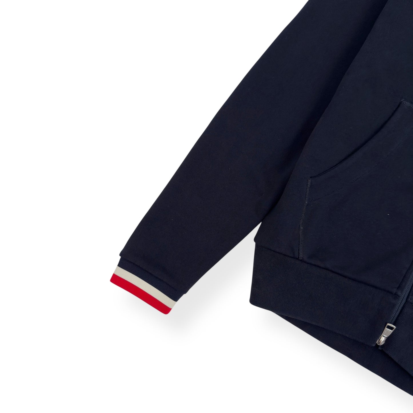 MONCLER MAGLIA ZIP LOGO HOODIE NAVY L