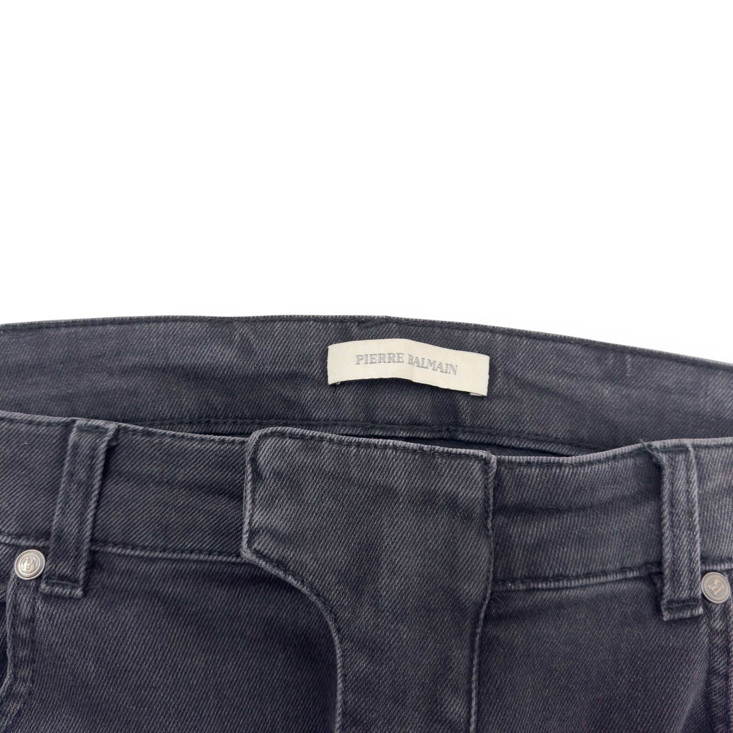 BALMAIN WASHED BIKER JEANS BLACK W34”